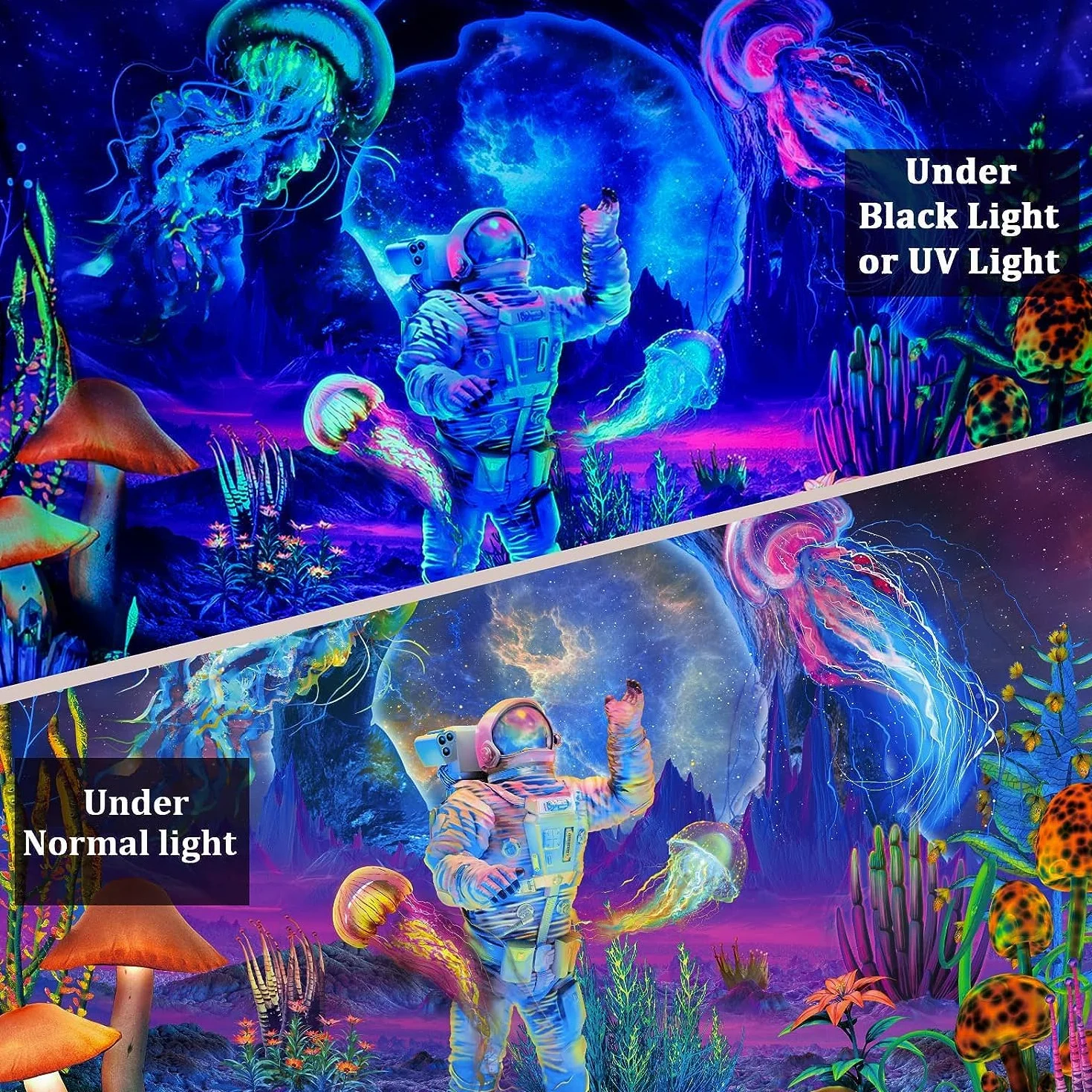 Gobelin świecący w ciemności UV 200 x 150 cm neon