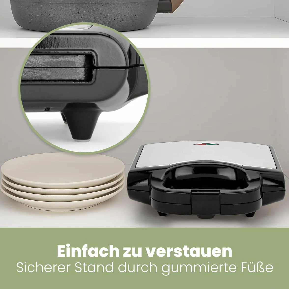 Clatronic ST 3778 Sandwich Maker 750 W Black, Stainless Steel