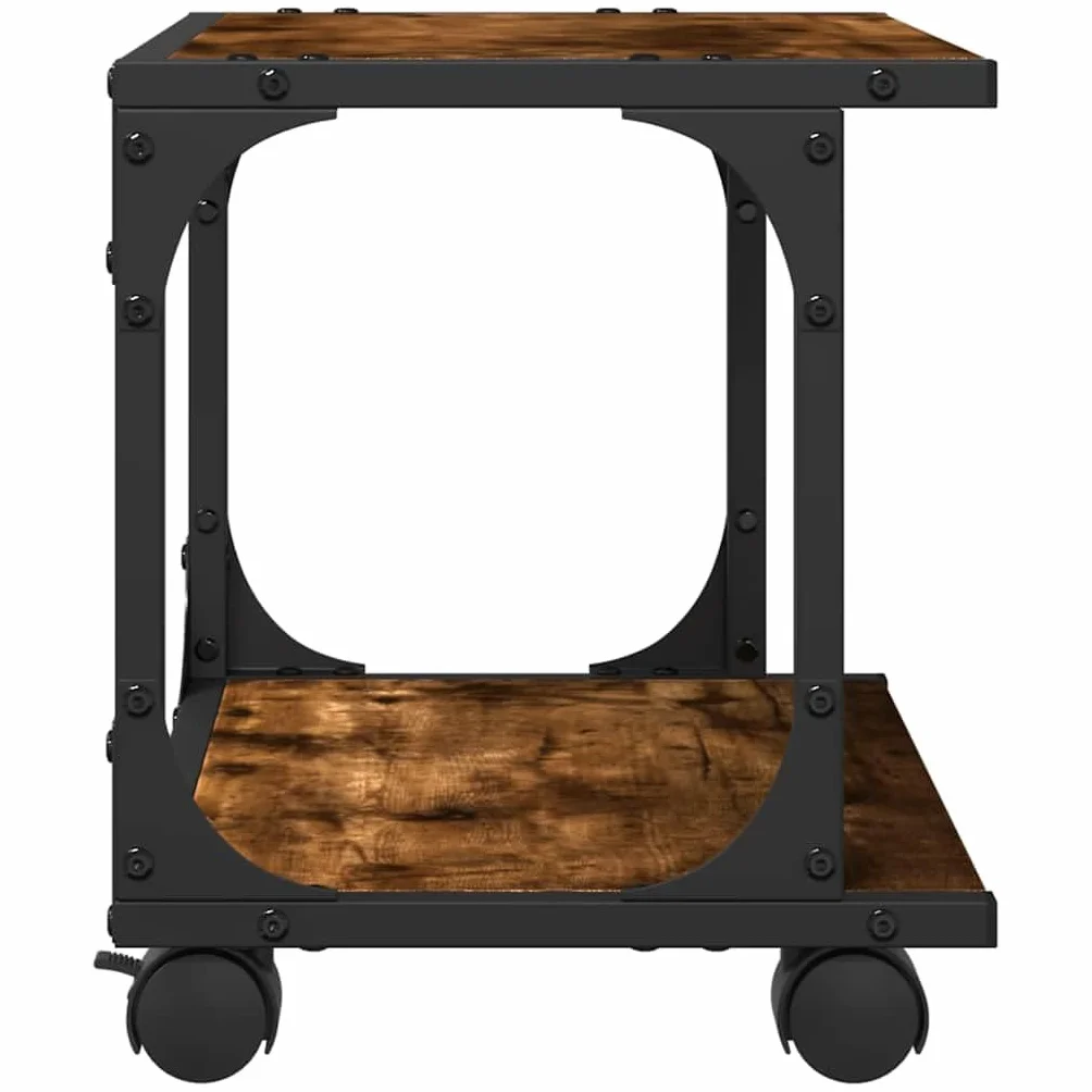 vidaXL Stojak pod drukarkę, 2-poziomowy, przydymiony dąb 41x28x33,5 cm, stojak na drukarkę, regał na drukarkę, stolik pod drukarkę, stolik na drukarkę