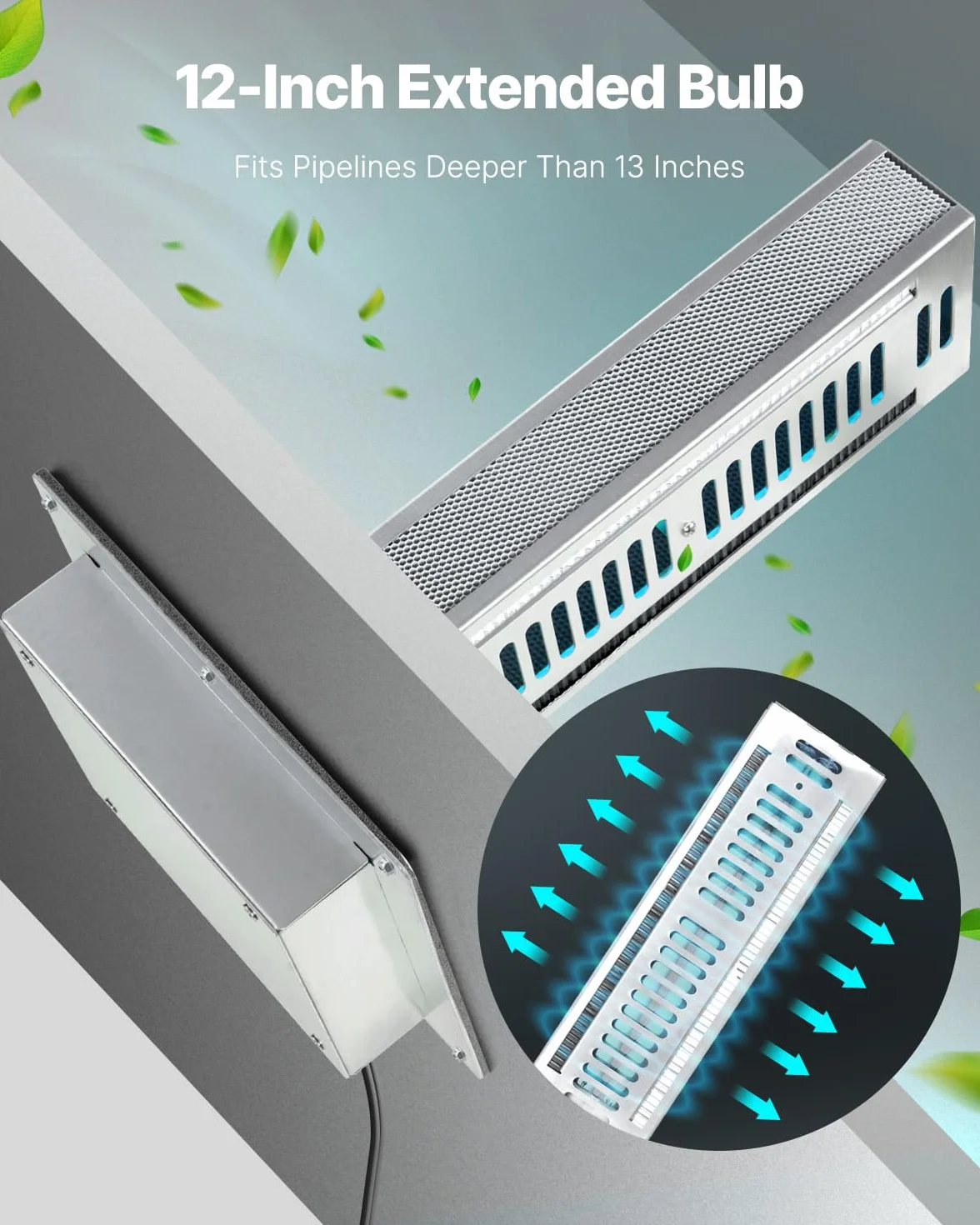 VEVOR Oczyszczacz powietrza HVAC 24 W 254 nm z 2 żarówkami filtr węglowy