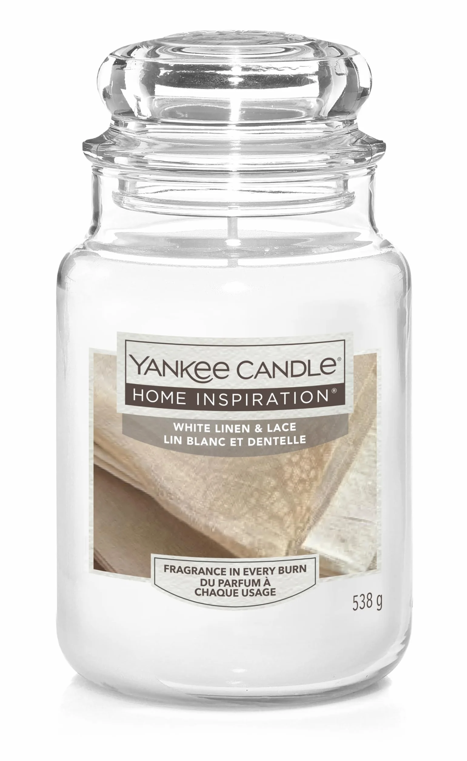 YANKEE CANDLE Biały len i koronka L