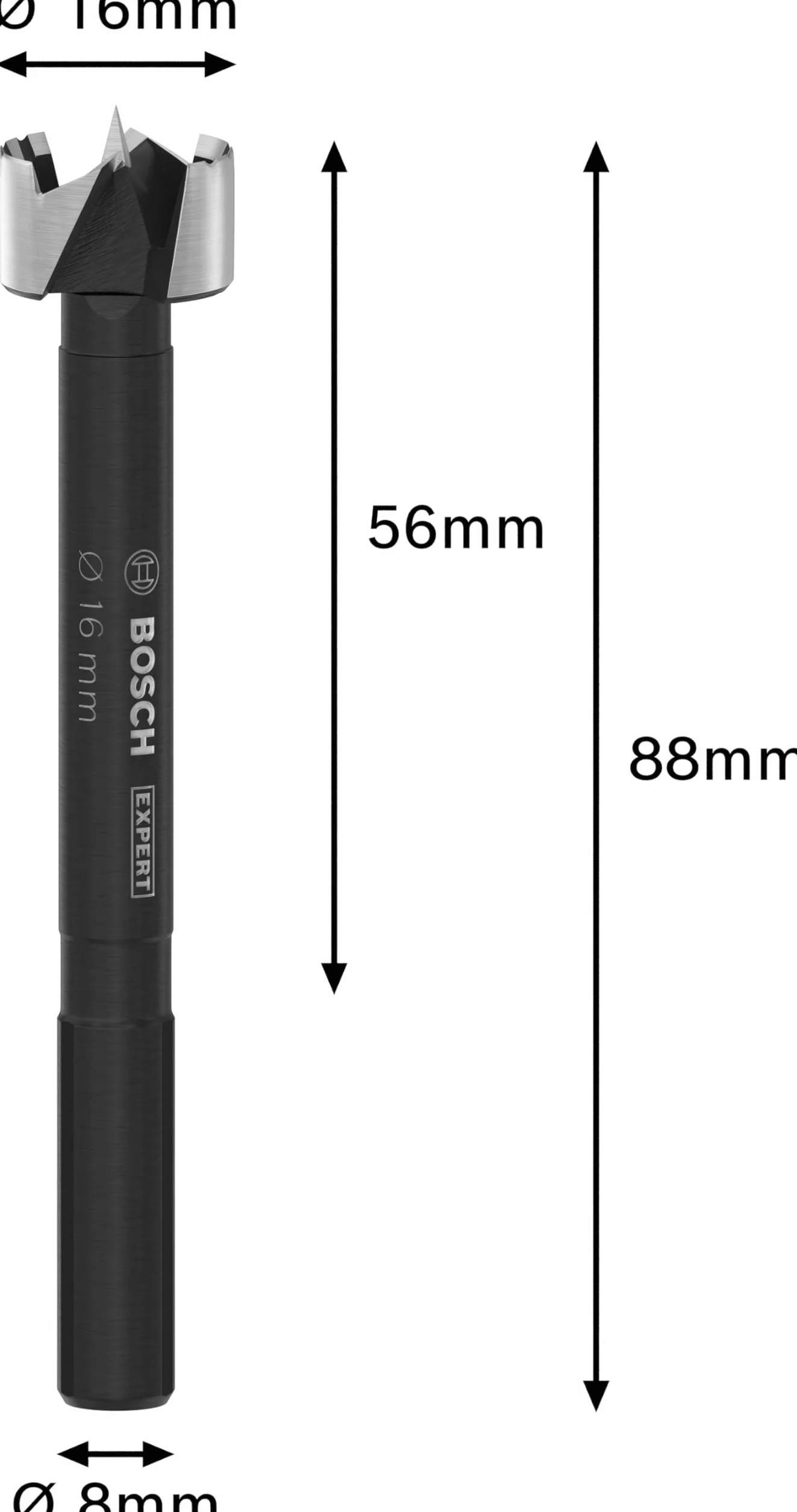 Bosch 1x Wiertło Forstner EXPERT Wood (do Miękkie drewno, Twarde drewno, Ø 16,00 mm, Professional Akcesoria Wiertarki)