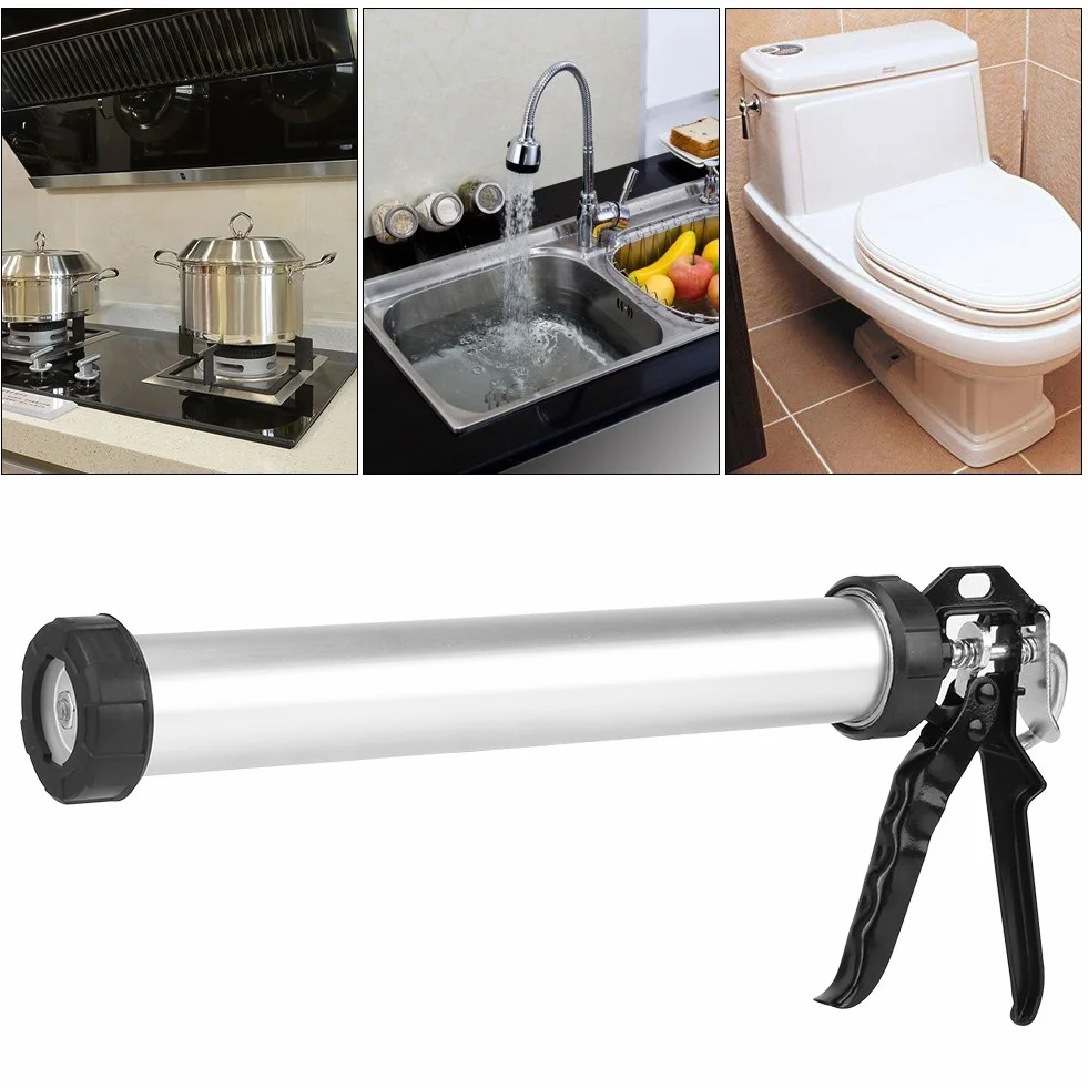 Ręczny Pistolet do Rur Aluminiowych, 600 ml, Silikonowa Prasa do Uszczelniania z 10 Dyszami