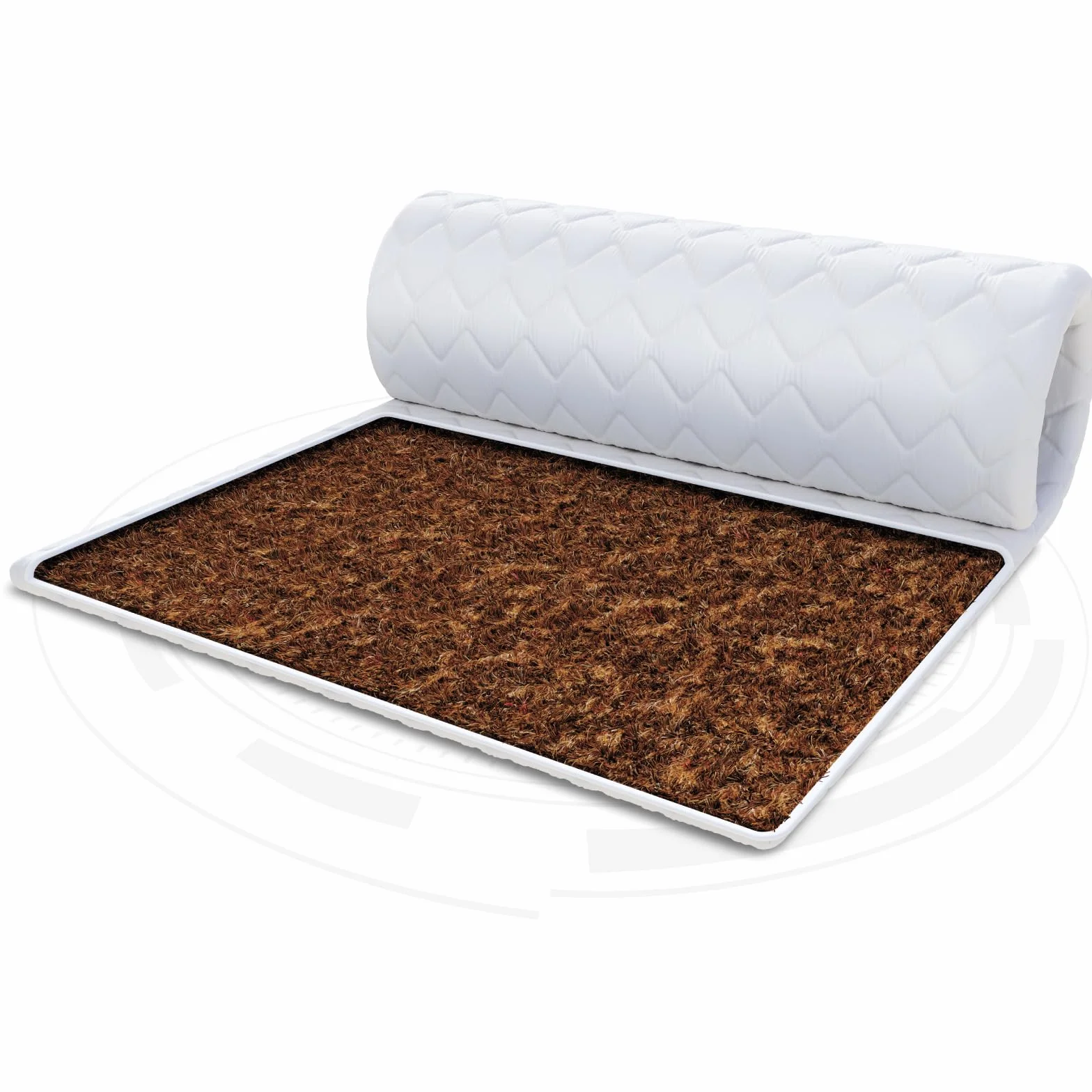 FDM Nakładka na materac KOKOS, 160 x 200 cm, stopień twardości H4, wysokość ok. 1 cm, nadaje się dla alergików, certyfikat Öko-Tex, kolor biały