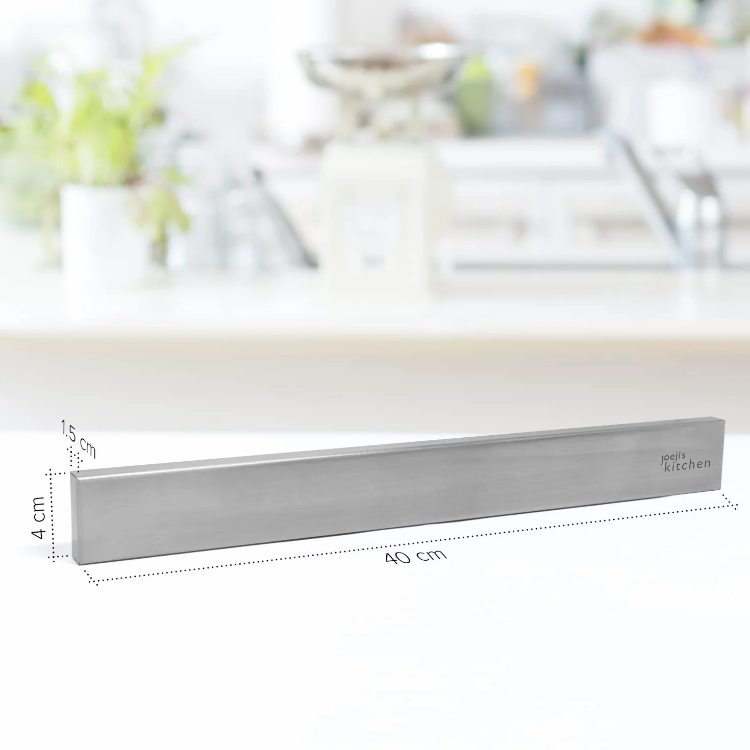 Joeji's Kitchen Mocny magnetyczny uchwyt na noże 40 cm, stal nierdzewna, łatwy montaż, klej 3M lub śruby, idealny do kuchni lub garażu, narzędzia