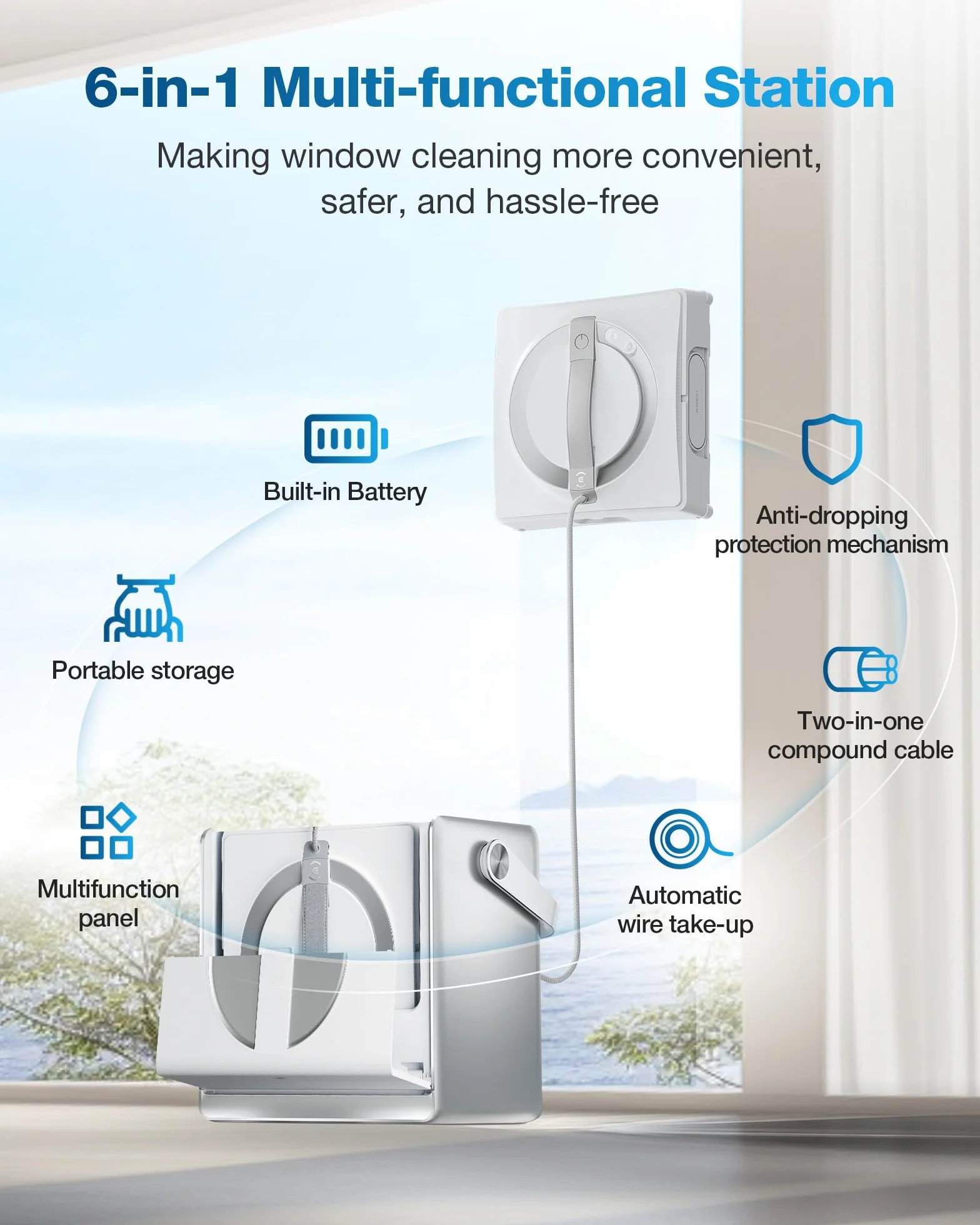 Ecovacs Winbot W2 Omni Robot Sprzątający, Biały, 4500 mAh