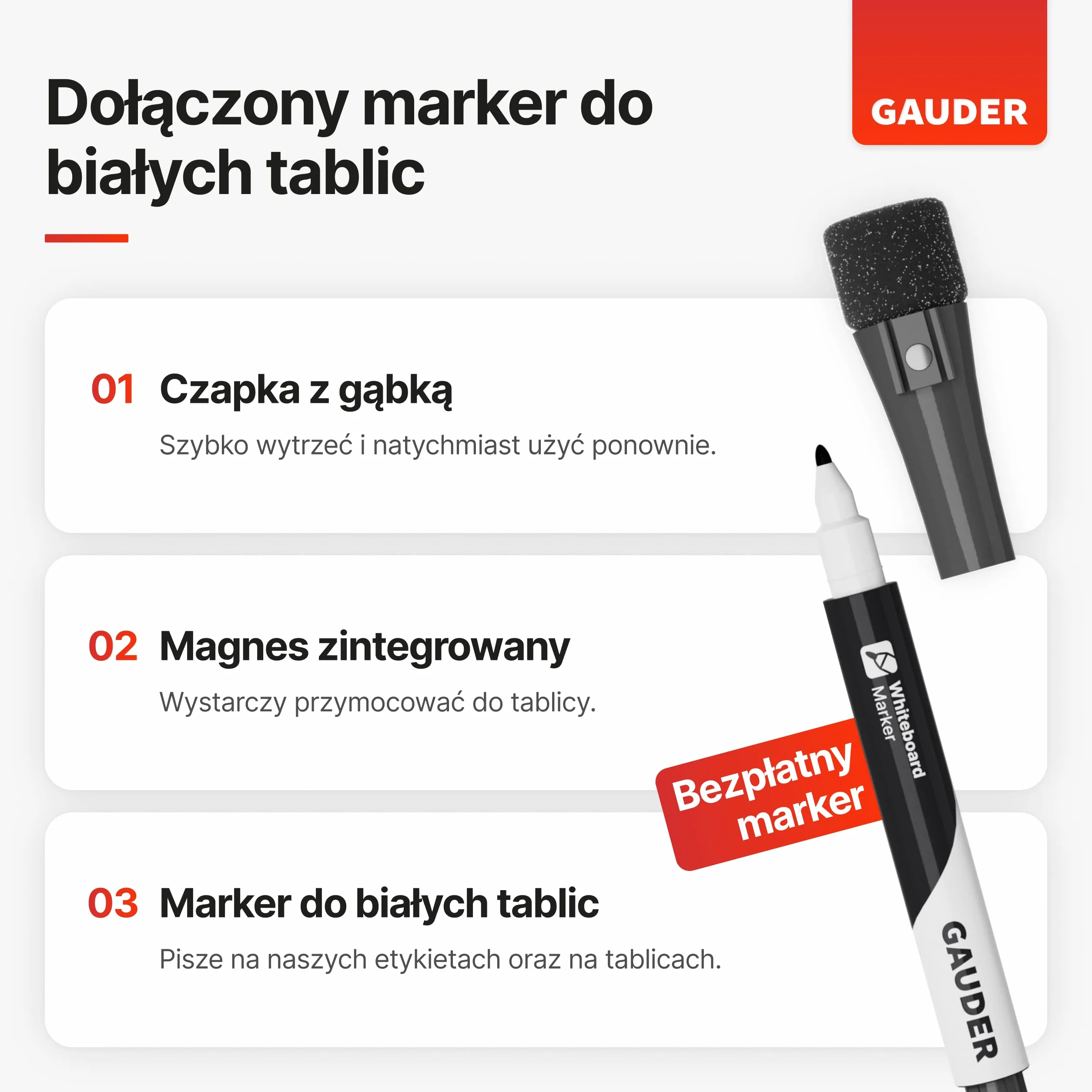 GAUDER 5x Paski Magnetyczne zapisywalne | Taśma Magnetyczna do pisania | Paski Magnetyczne zapisywalne wielokolorowe (25 mm x 1 m)