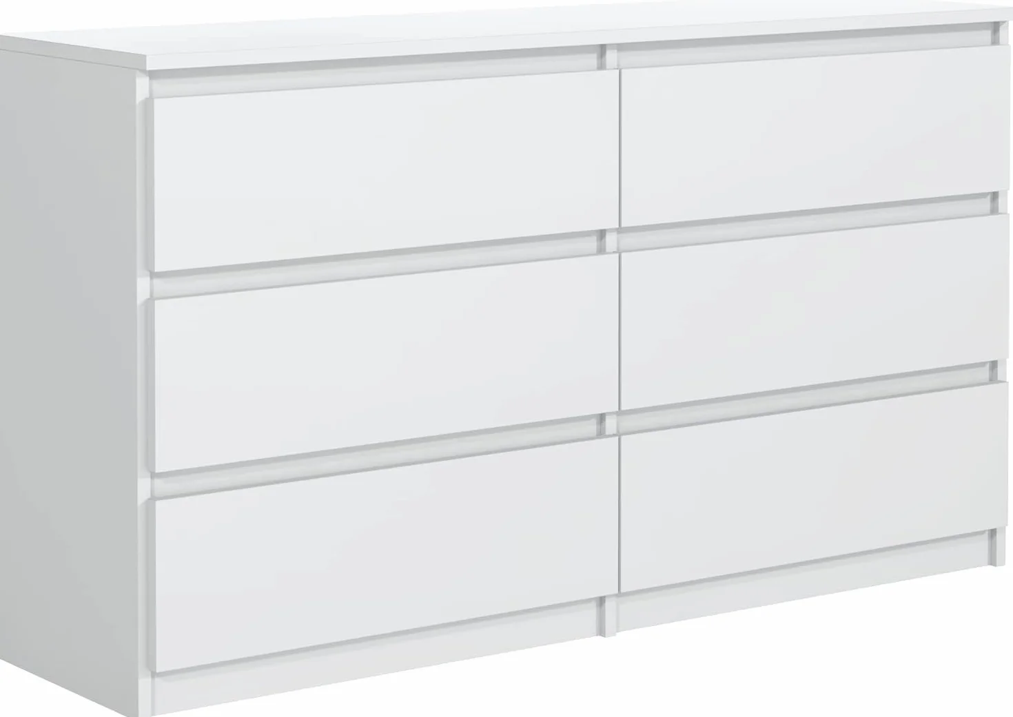 meble masztalerz Komoda Biała Mat z 6 szufladami - 120x78,5x39 cm - Komoda do salonu, sypialni - Szafka z szufladami - Komoda z szufladami - 120 cm
