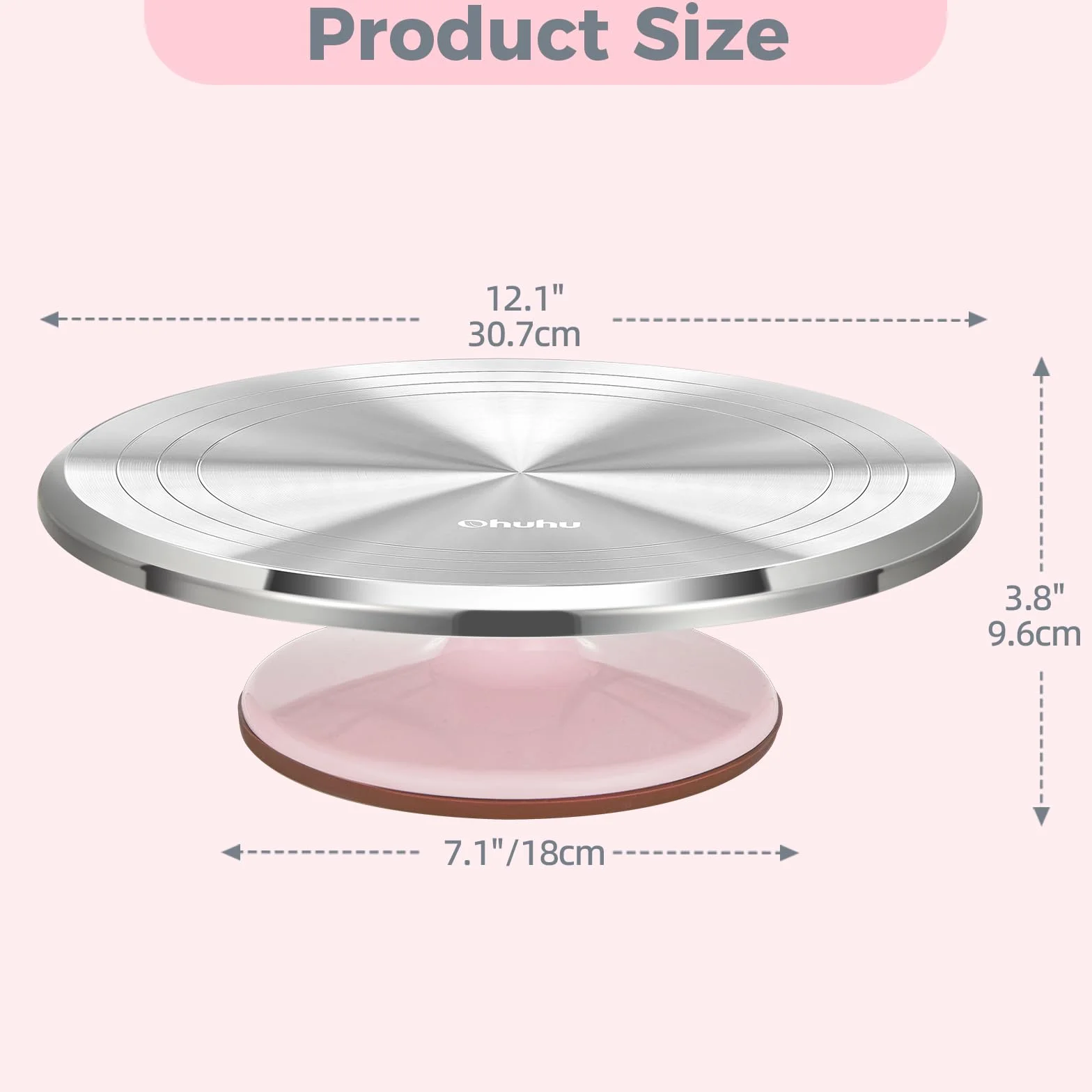 Ohuhu Gramofon do ciast, 30 cm gramofon do dekorowania ciast, stojak obrotowy ze stopu aluminium, stół do obracania ciasta do pieczenia dekoracji ciasta, prezent na Boże Narodzenie