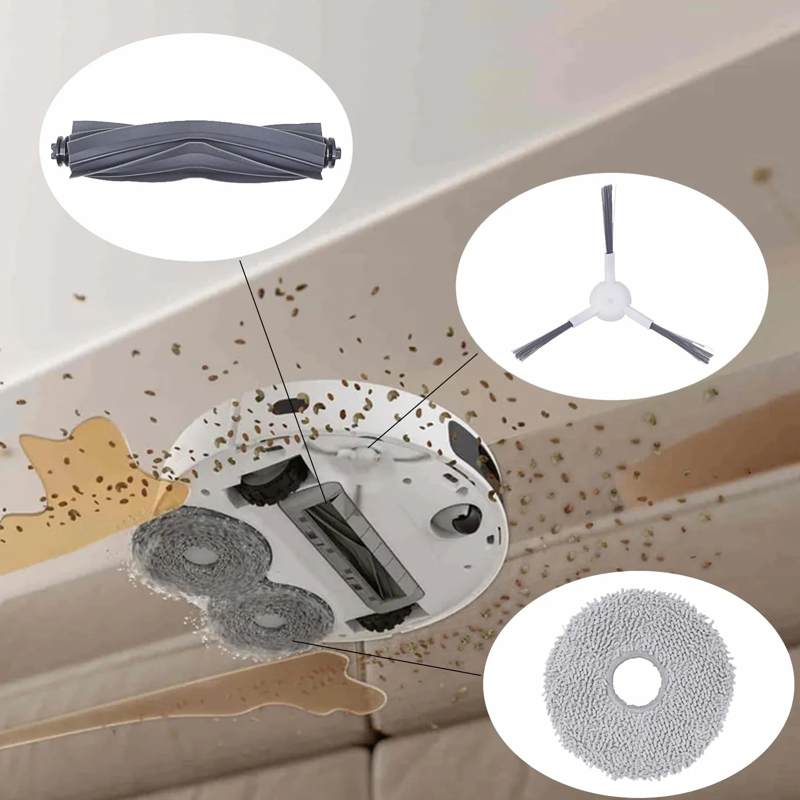Zestaw akcesoriów Kompatybilny z dreame L10 Ultra L10s Ultra, 1 szczotka główna, 4 filtry HEPA, 6 worków na kurz, 4 szczotki boczne, 6 podkładek do mopa, części zamienne
