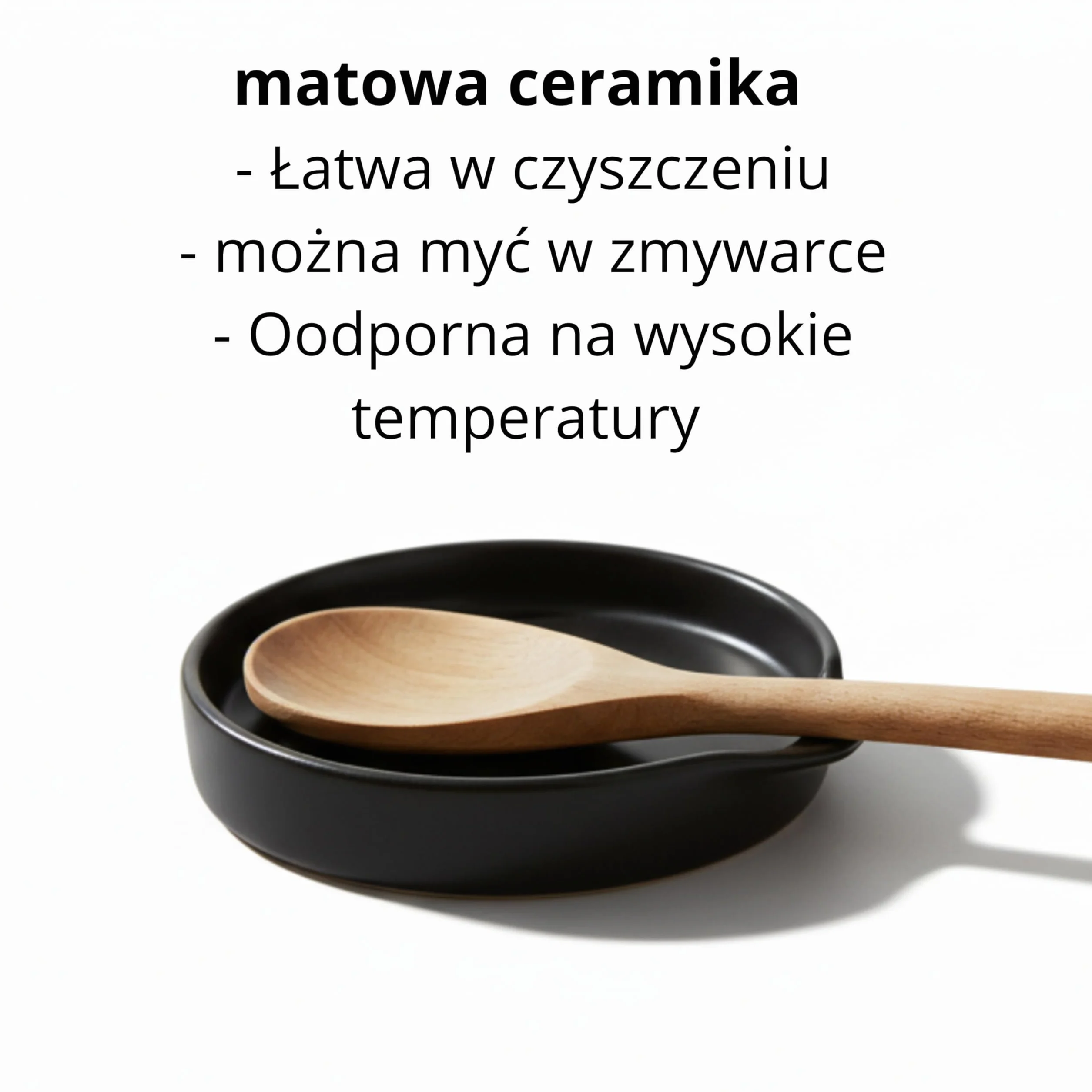 CURVE łyżki do serwowania | Wielofunkcyjna ceramiczna taca kuchenna | Idealna jako stojak na łyżki, talerz na przekąski, chleb lub sosy | 15,5 x 14 x 2,5 cm | matowa czerń