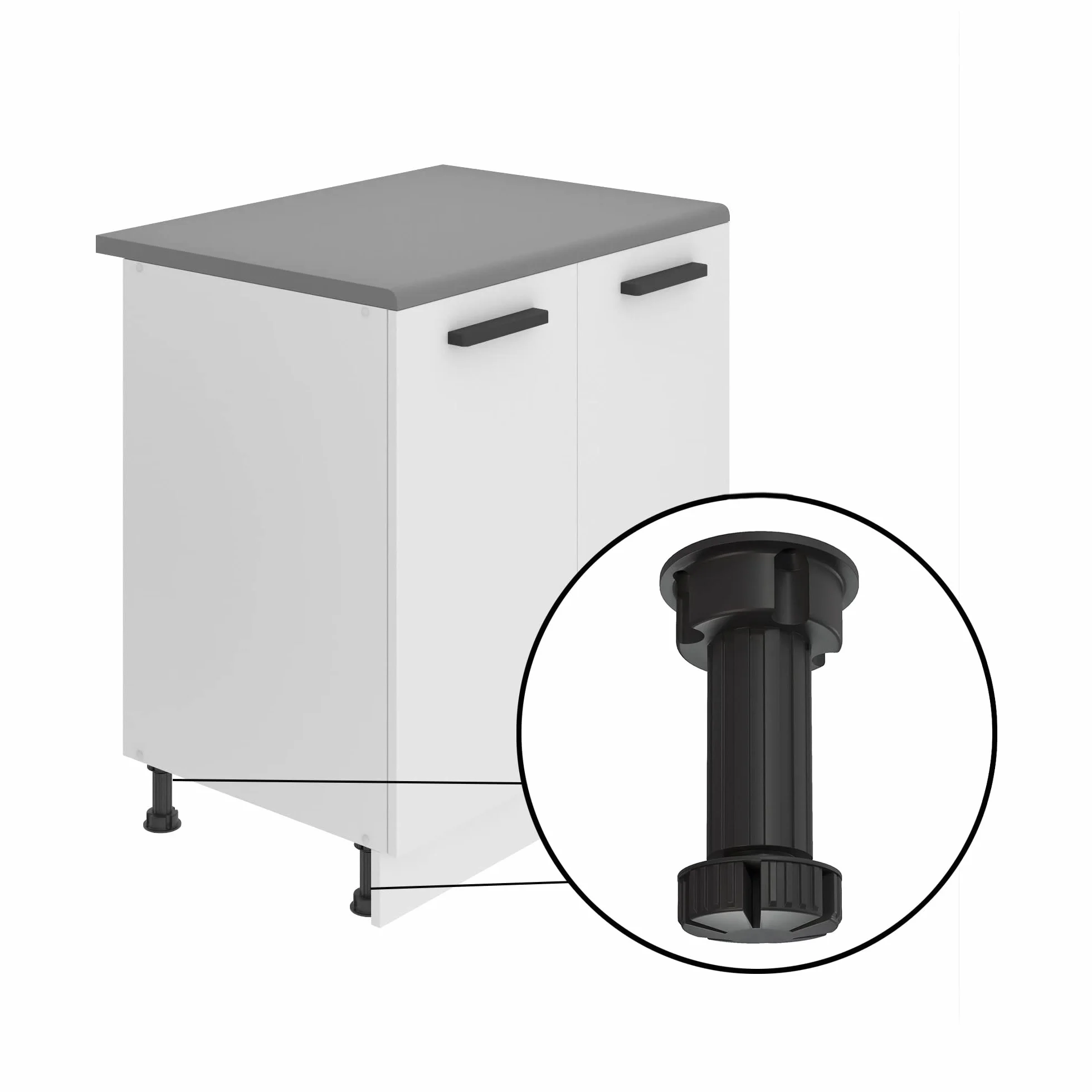 Belini szafka pod zlewozmywak, 60 cm szerokości, bez blatu roboczego, szafka pod zlewozmywak z 1 drzwiami, dąb sonoma