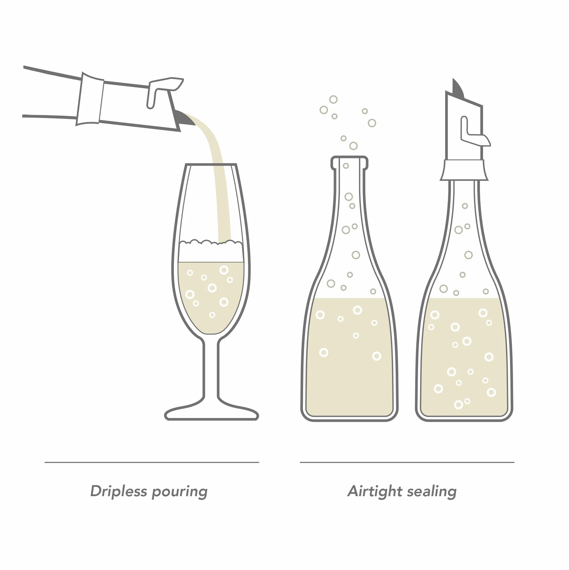 Vacu Vin Champagne Saver korek i nalewak czarny 59 ml