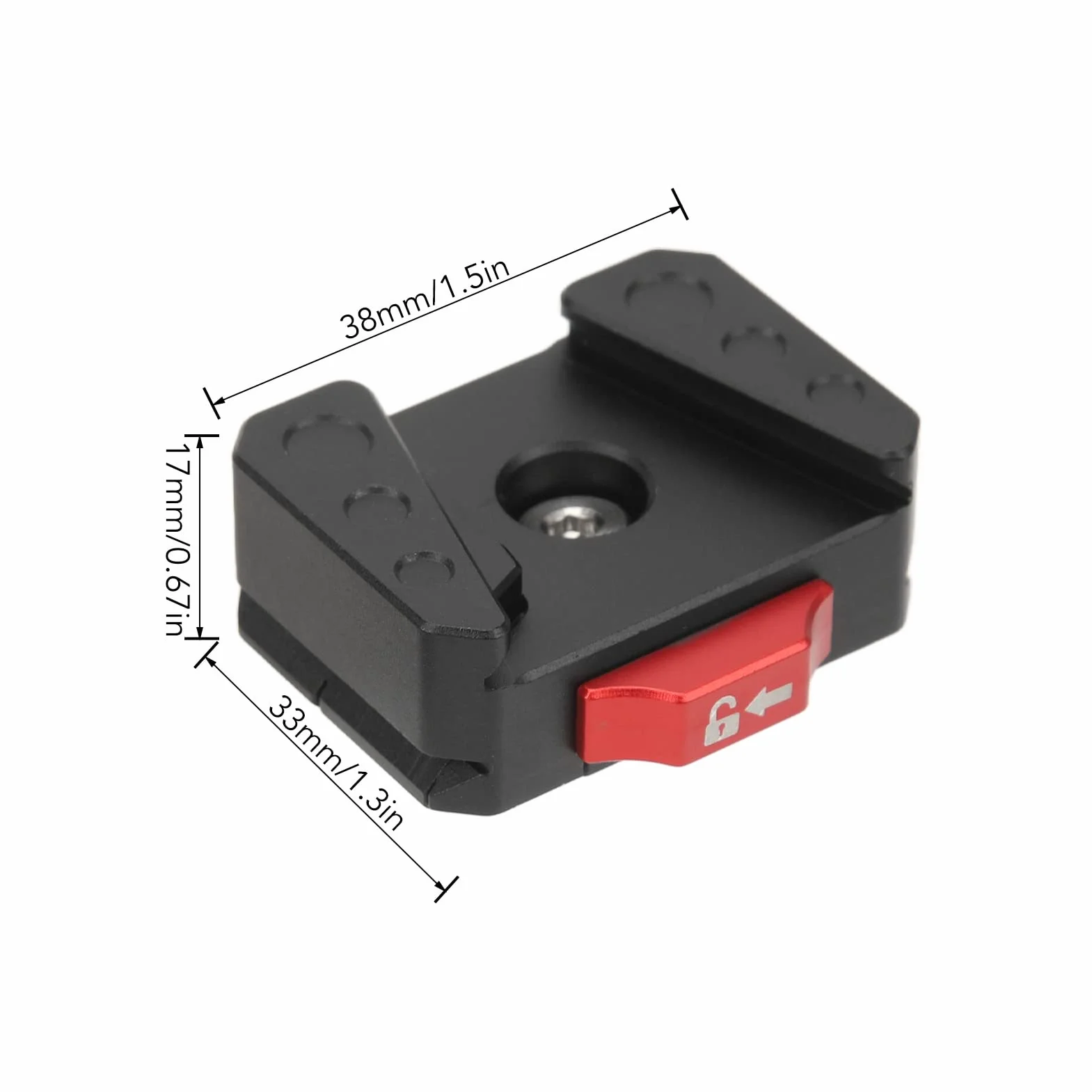 Zespół Zamka Mini V, 38 Mm Szczelina w Kształcie Jaskółczego Ogona Płytka Szybkiego Zwalniania Blokady V z Otworem Pozycjonującym 1/4 Cala, Płytka Blokady V do Podłączania