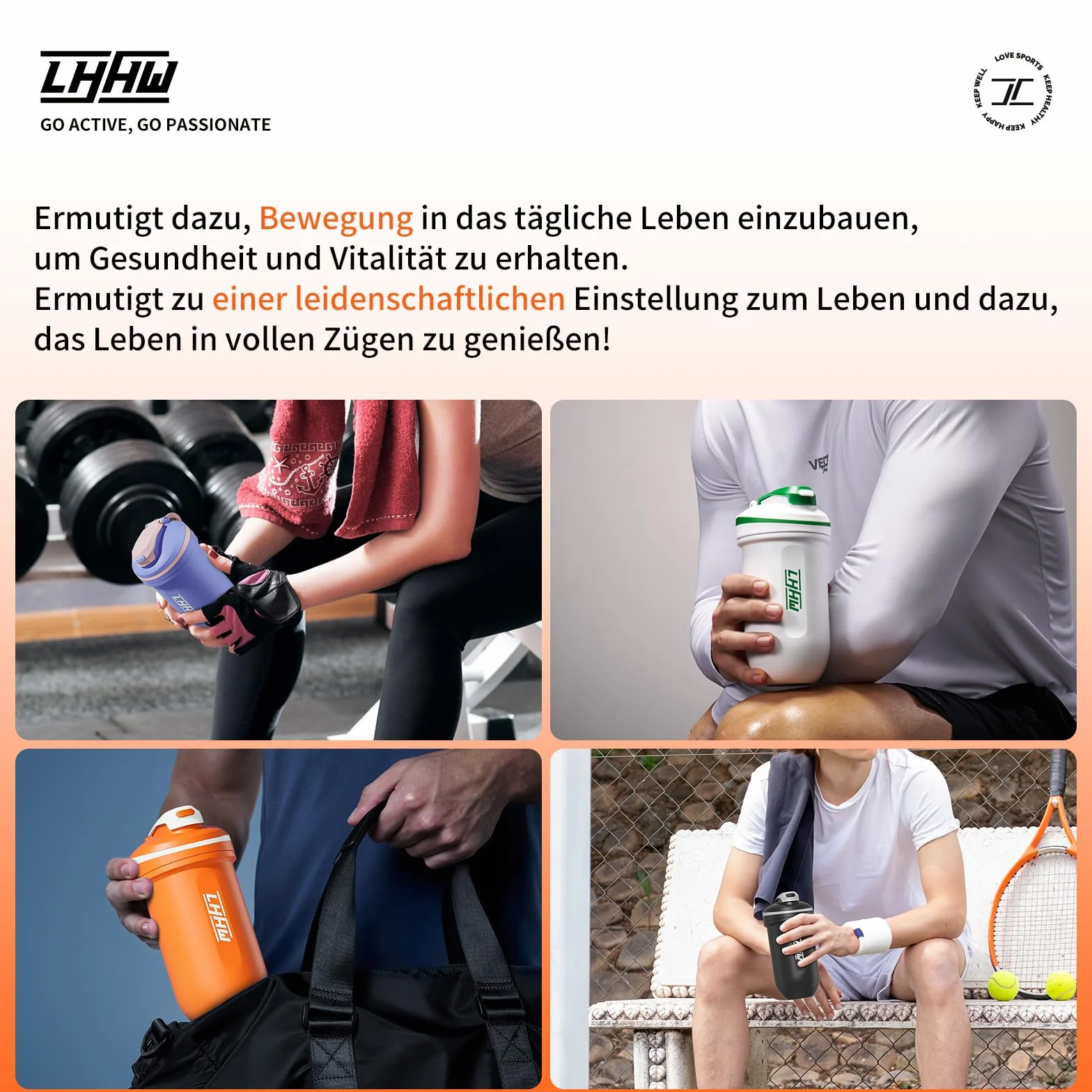 LHHW Shaker proteinowy ze stali nierdzewnej 500 ml – nie wymaga mieszanej kuli, utrzymuje zimno, szczelny, nie zawiera BPA, shaker proteinowy