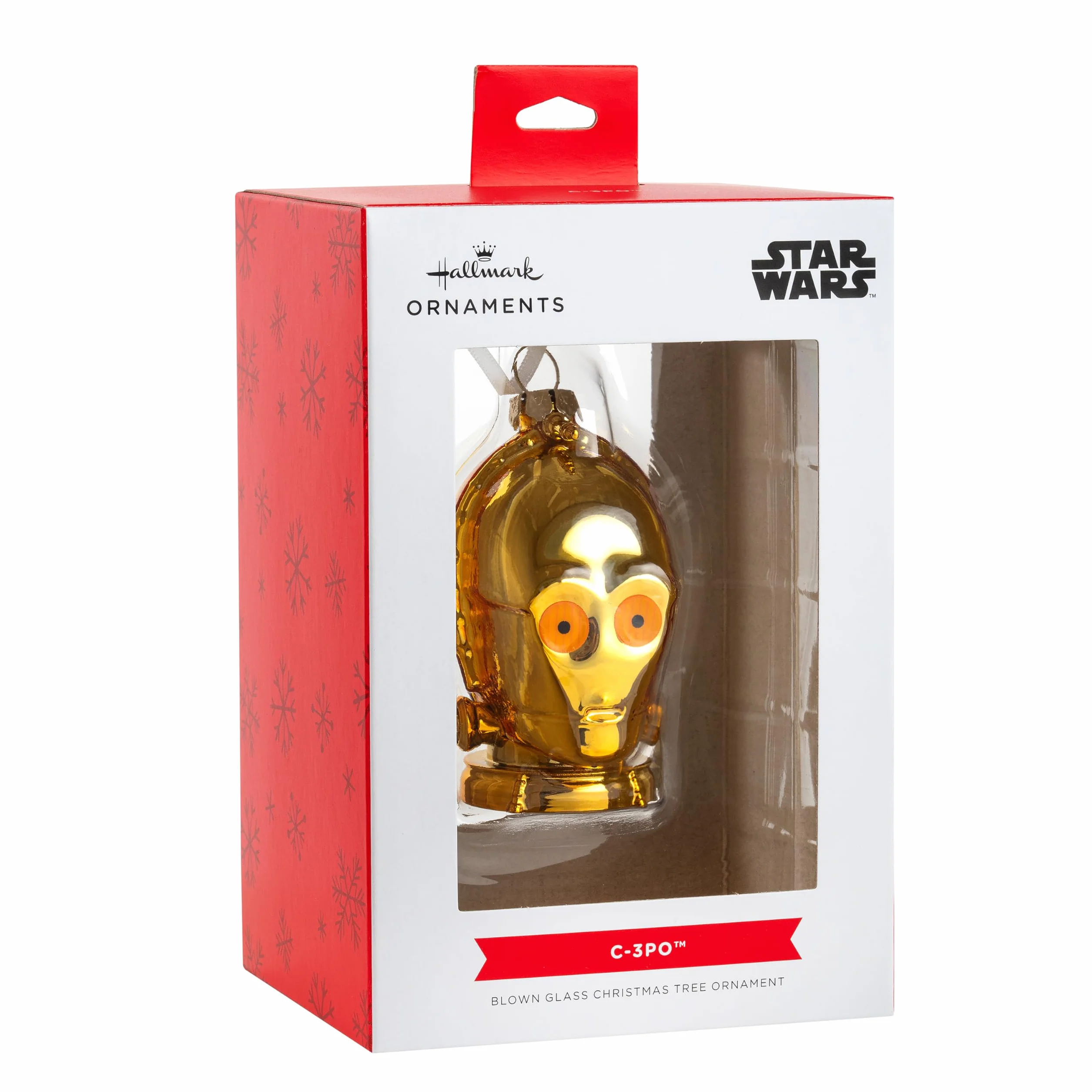 Hallmark C-3PO szklana ozdoba, dekoracja choinki z motywem Gwiezdnych Wojen, wisząca ozdoba na Boże Narodzenie, prezenty na Boże Narodzenie