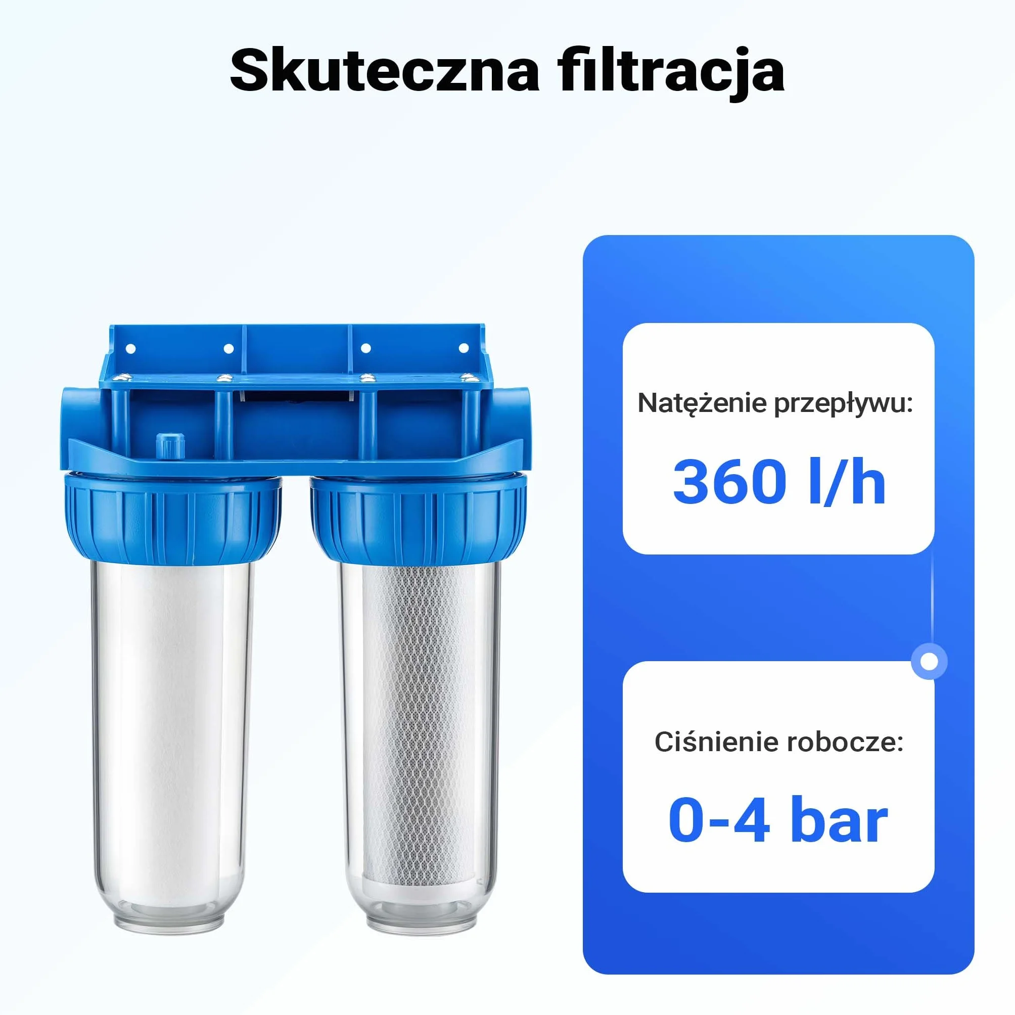 Naturewater NW-BR10B3 podwójny filtr do wody, 20,67 mm, 1/2 cala