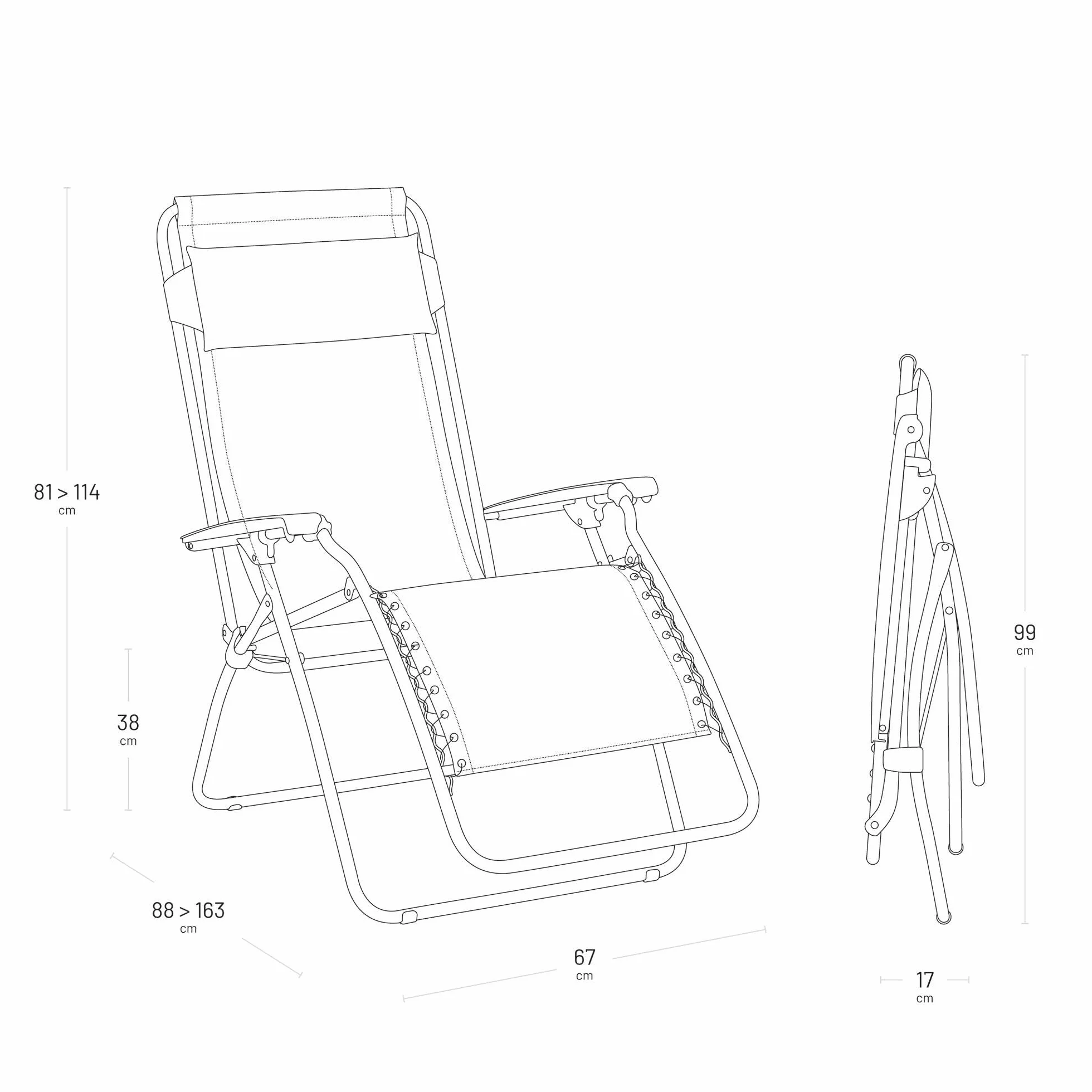 Lafuma Mobilier Leżak i leżak, stal/Baytline, polipropylen, Seigle II, 83 x 56 x 94 cm