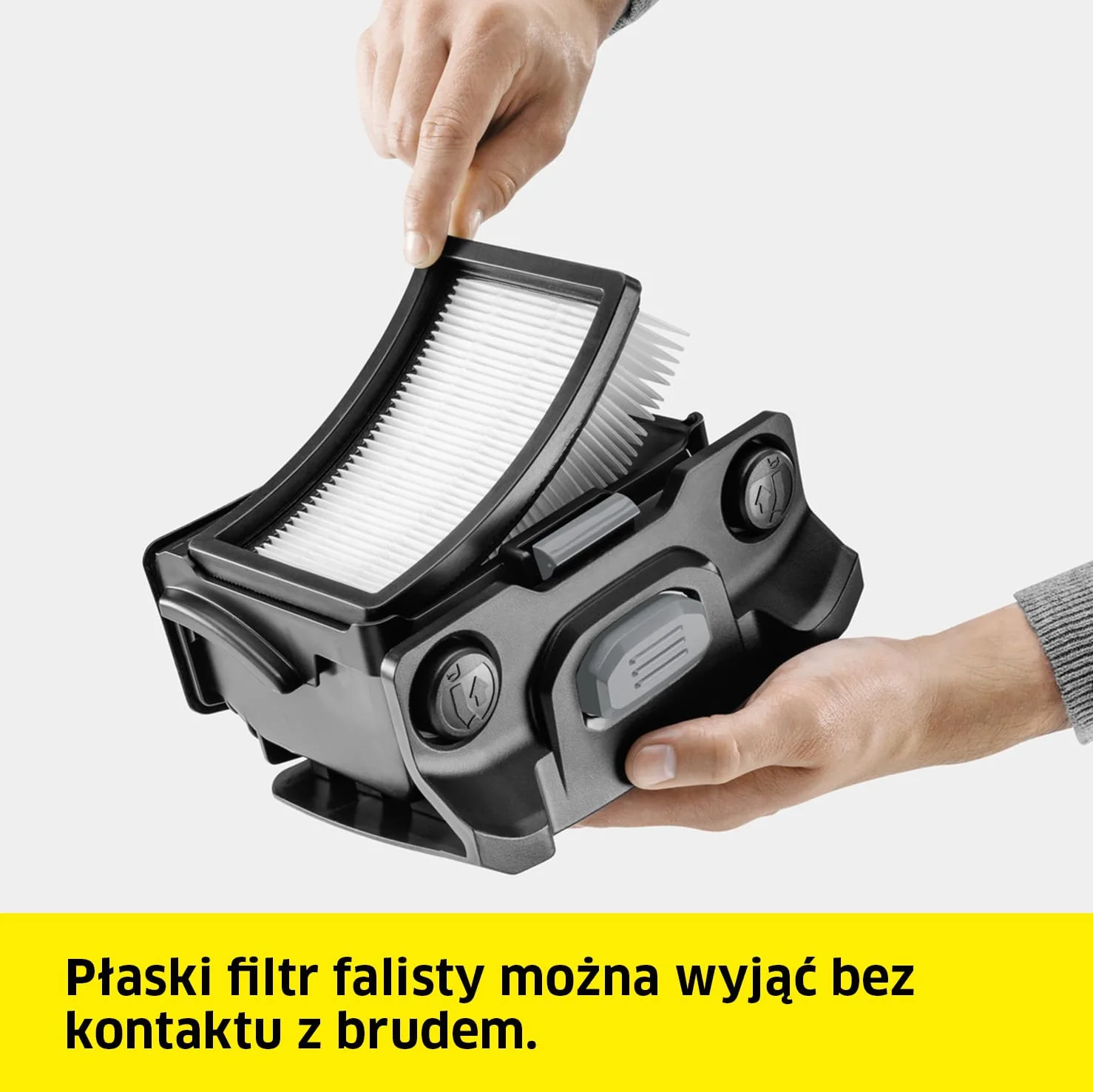 Kärcher płaski filtr falisty KFI 4440 do odkurzaczy Kärcher na mokro/sucho, długotrwała moc ssania podczas odkurzania drobnego pyłu w trakcie prac remontowych i pracy z elektronarzędziami