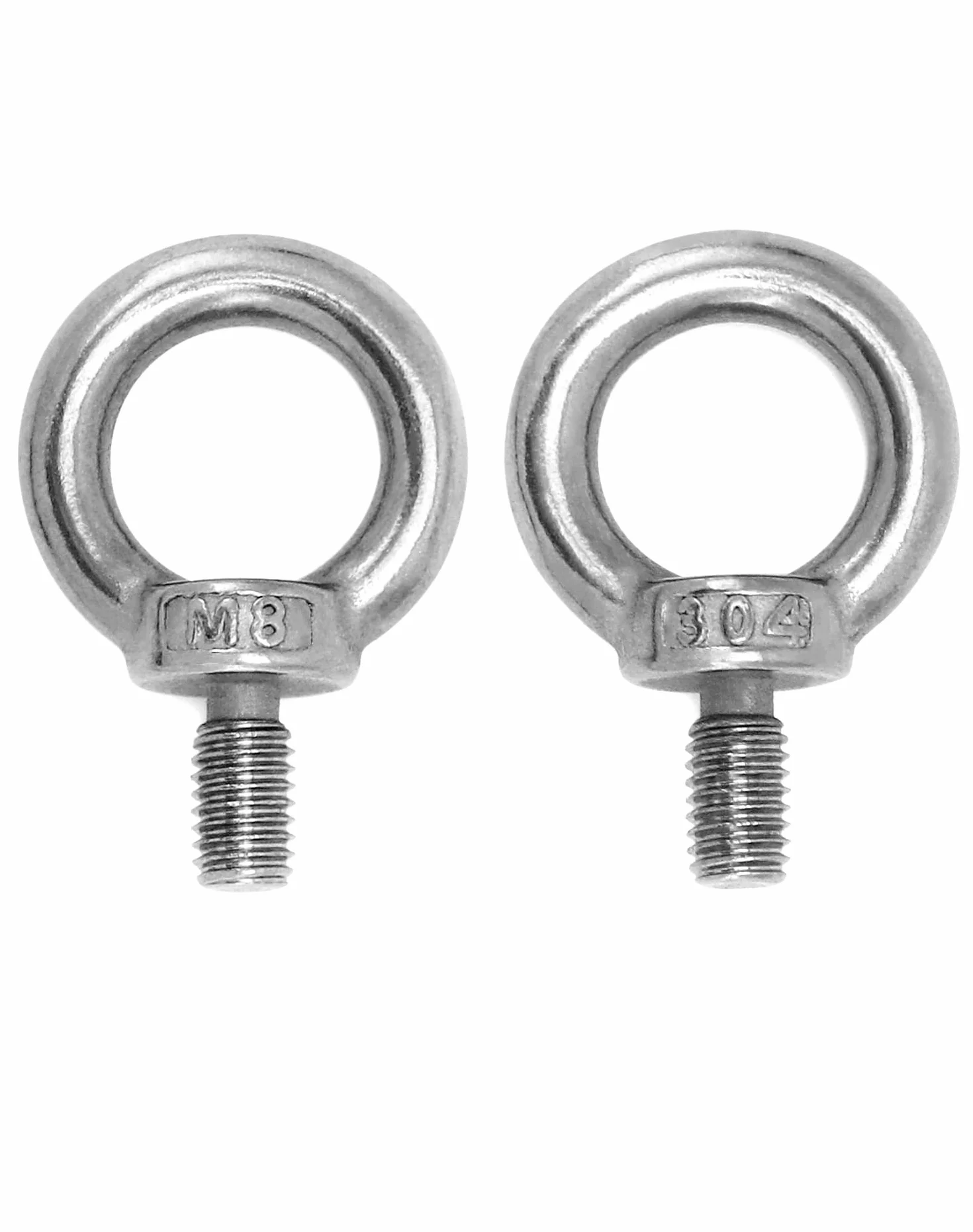 QWORK® 20 szt. Śruba oczkowa M8-120KG-304 śruby oczkowe ze stali nierdzewnej do rolki mocowania i zawieszania