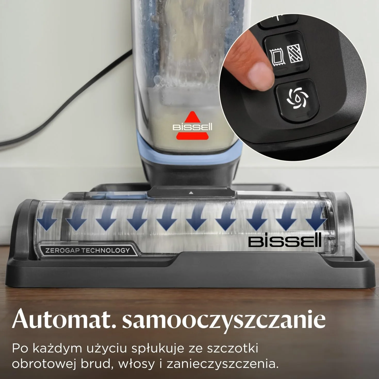 BISSELL CrossWave Edge, Odkurzacz Piorący i Na Mokro, Odkurzacz Pionowy, Systemem Samooczyszczania, Wielofunkcyjne Urządzenie Pionowe ZeroGap, Do Podłóg i Dywanów, 7.5m Kabel, 4088N