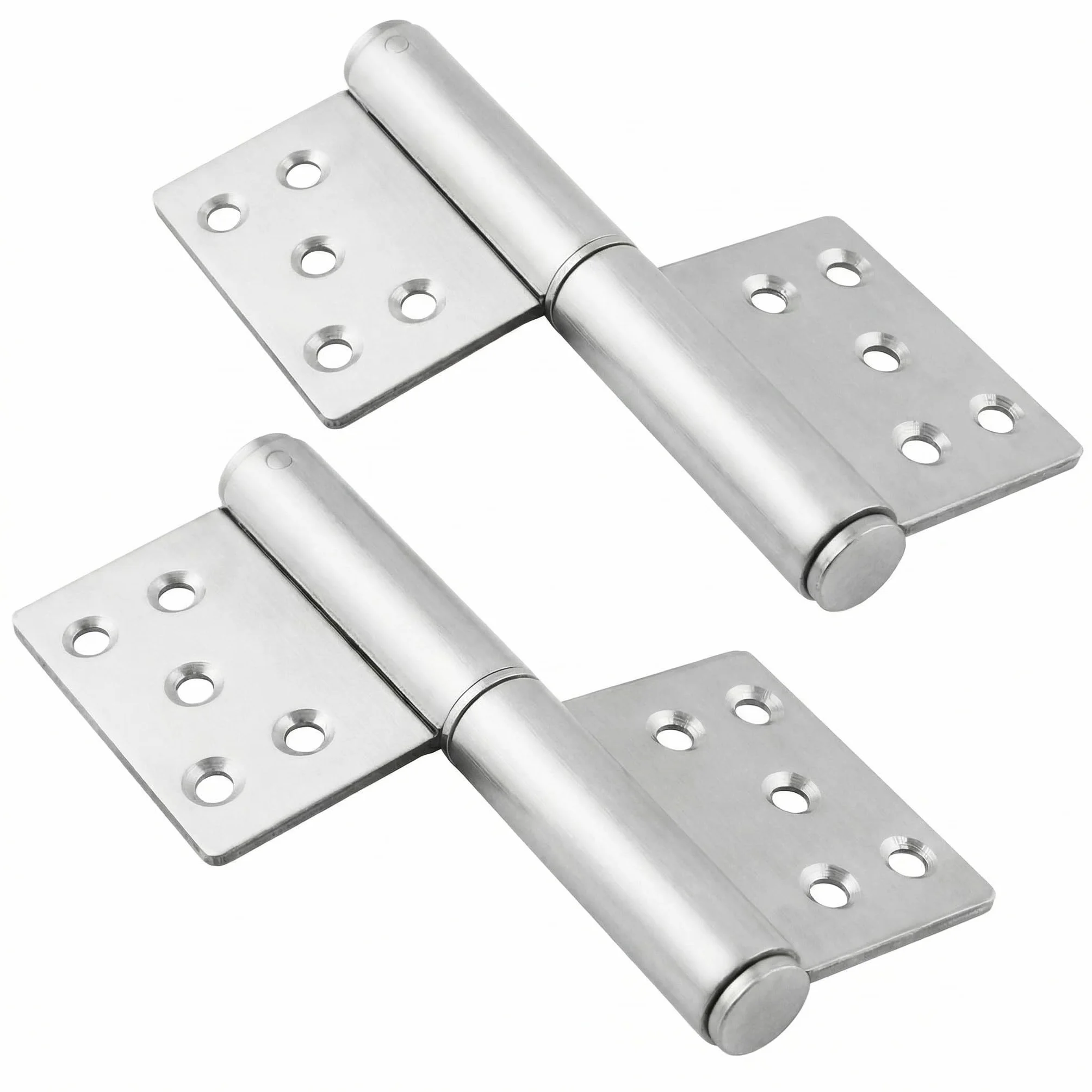QWORK® 2 szt. zawias do drzwi ze stali nierdzewnej zawiasy do dużych obciążeń zawias przykręcany do drzwi drewnianych, kąt otwarcia 360 stopni, 132x100x18mm