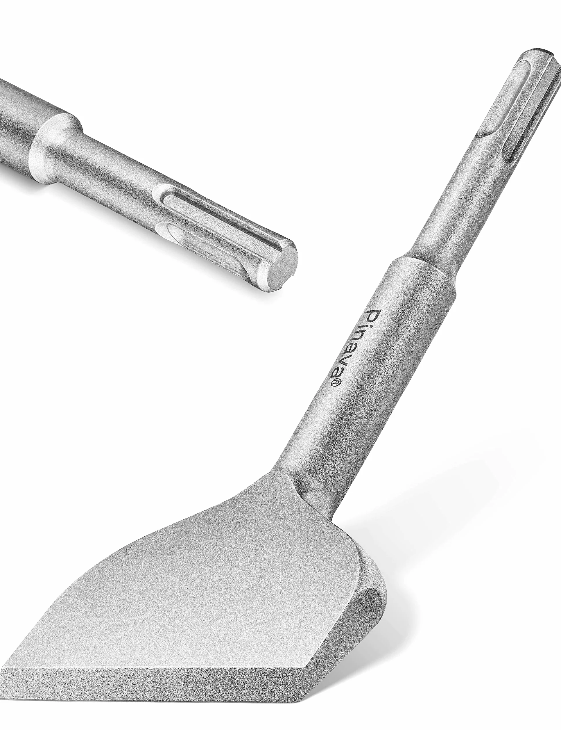 Pinava® Dłuto do płytek SDS Plus - Linia ROBUST - 165x75mm szerokość do wiertarki - Dłuto płaskie odgięte, specjalna stal 42CrMo - Trwałe i ostre - Do płytek, kleju do płytek, prac domowych