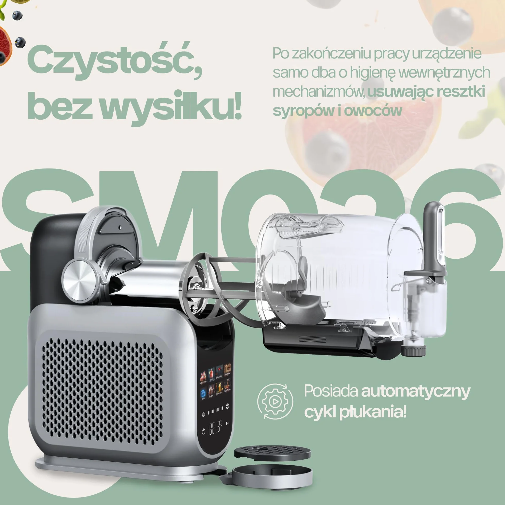 4Swiss Maszyna do Lodów Ice Slushie Granity Drinków Napojów Koktajl Smoothie Frappe Milkshake Sorbet Elektryczna Domowa z Kompresor do Kuchni na Imprezy Lato 1.8 l Maszynka Urządzenie - SM026