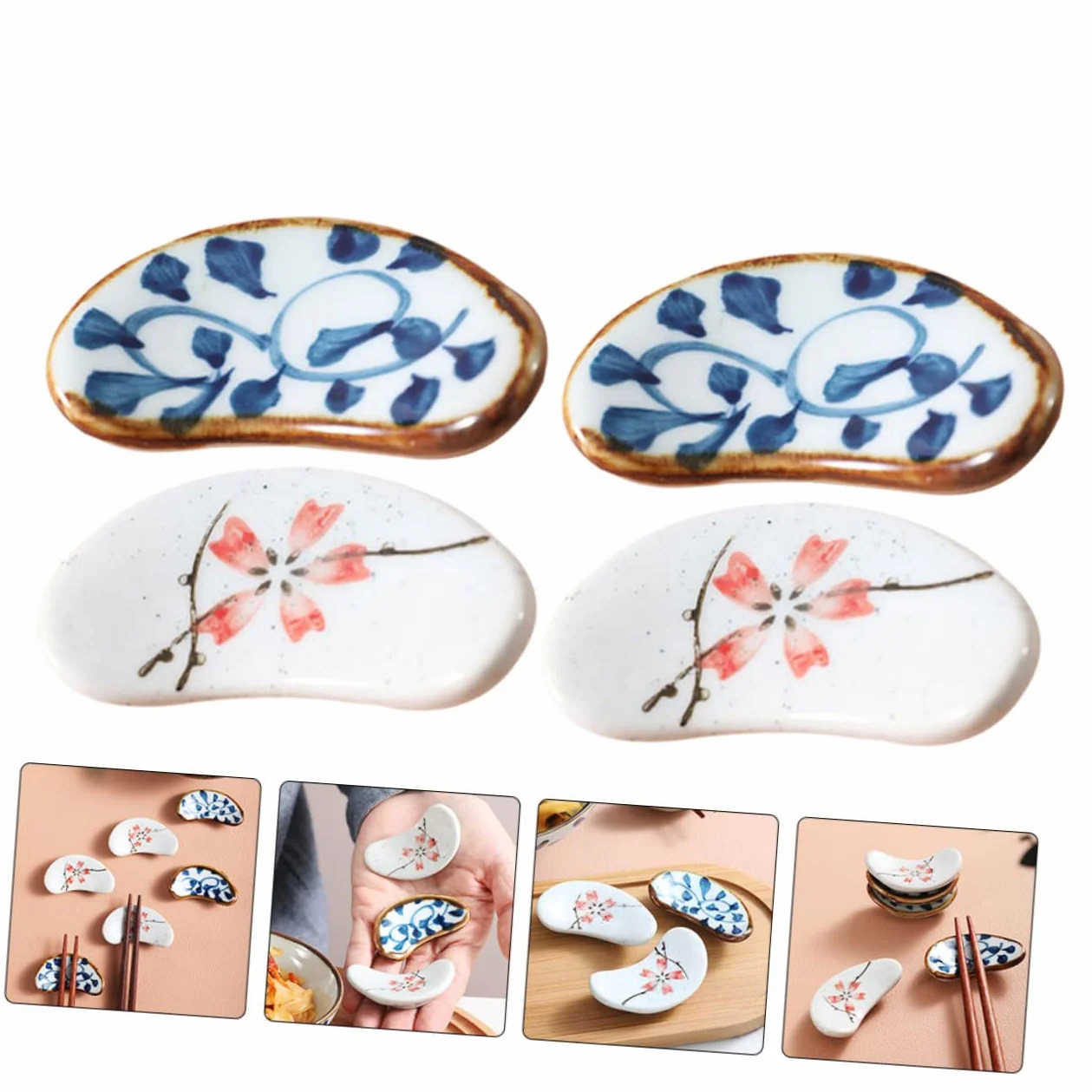 4 Sztuki Stojak Na Pałeczki Podkładka Pod Łyżkę Ceramiczne Podstawki Pod Pałeczki Stojak Na Pałeczki Japońska Podstawka Pod Pałeczki Uchwyt Na Pałeczki Ceramiczna Podstawka Pod
