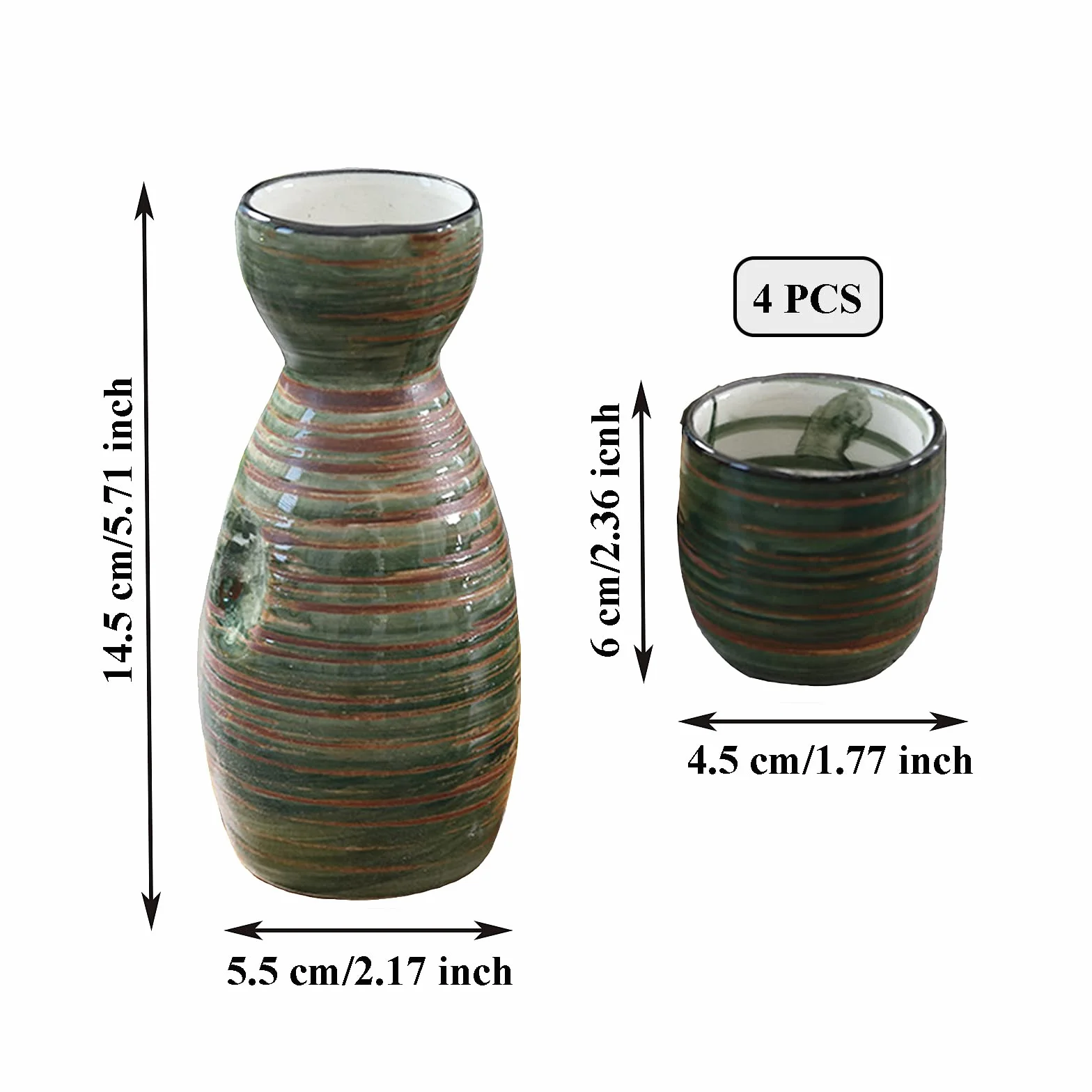 Zestaw 5 japońskich kubków do sake z kwiatem wiśni, japońskie ceramiczne kubki do sake, używane w niektórych japońskich restauracjach herbacianych, gospodarstwach domowych itd