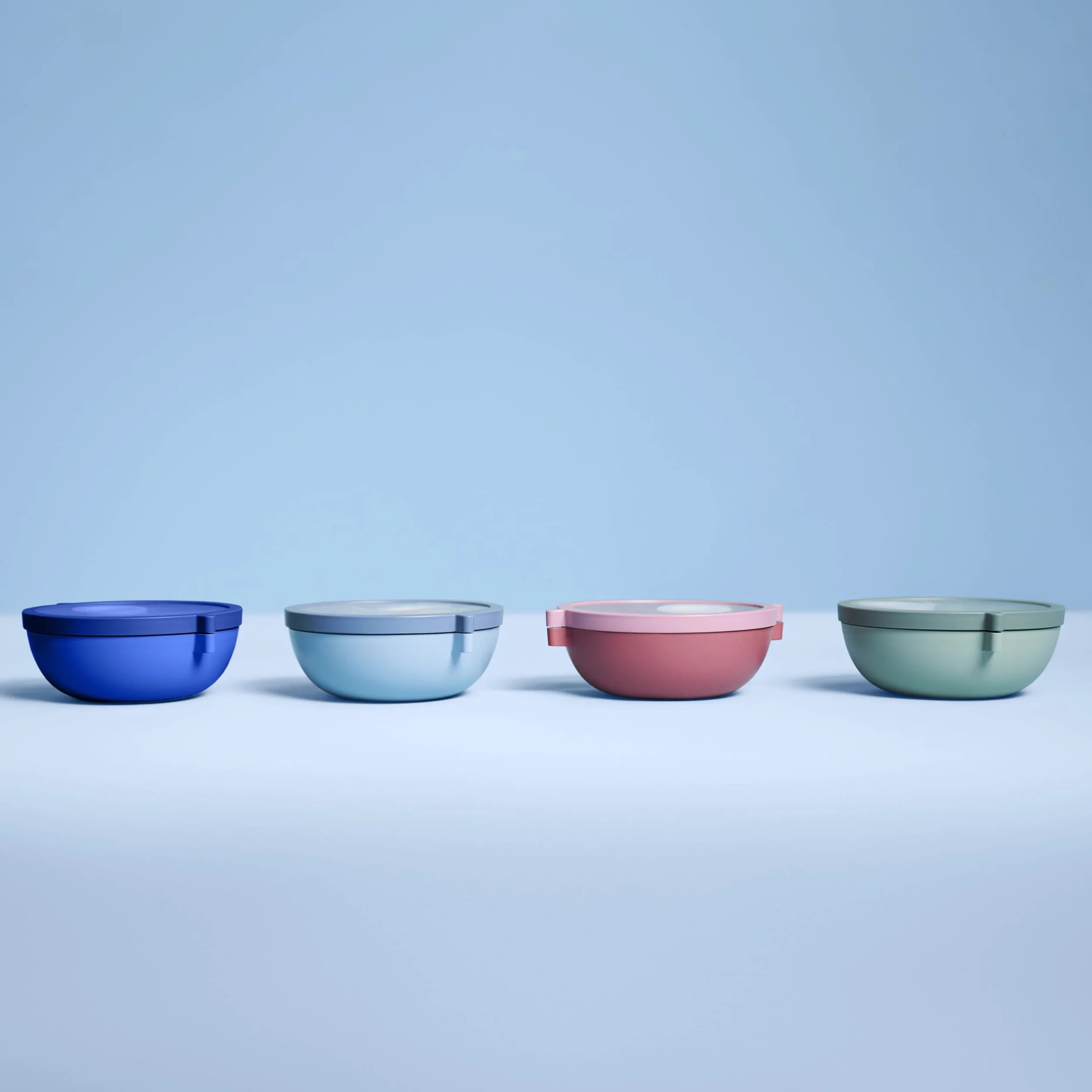 Mepal Vita Podstawowa Miska na Lunch Bento, Wiele Przegródek, Dodatkowa Miska z Pokrywką, Pojemnik na Sos i Taca, Pudełko Bento, Pudełko na Sałatki, 1500 ml, Nordic Sage