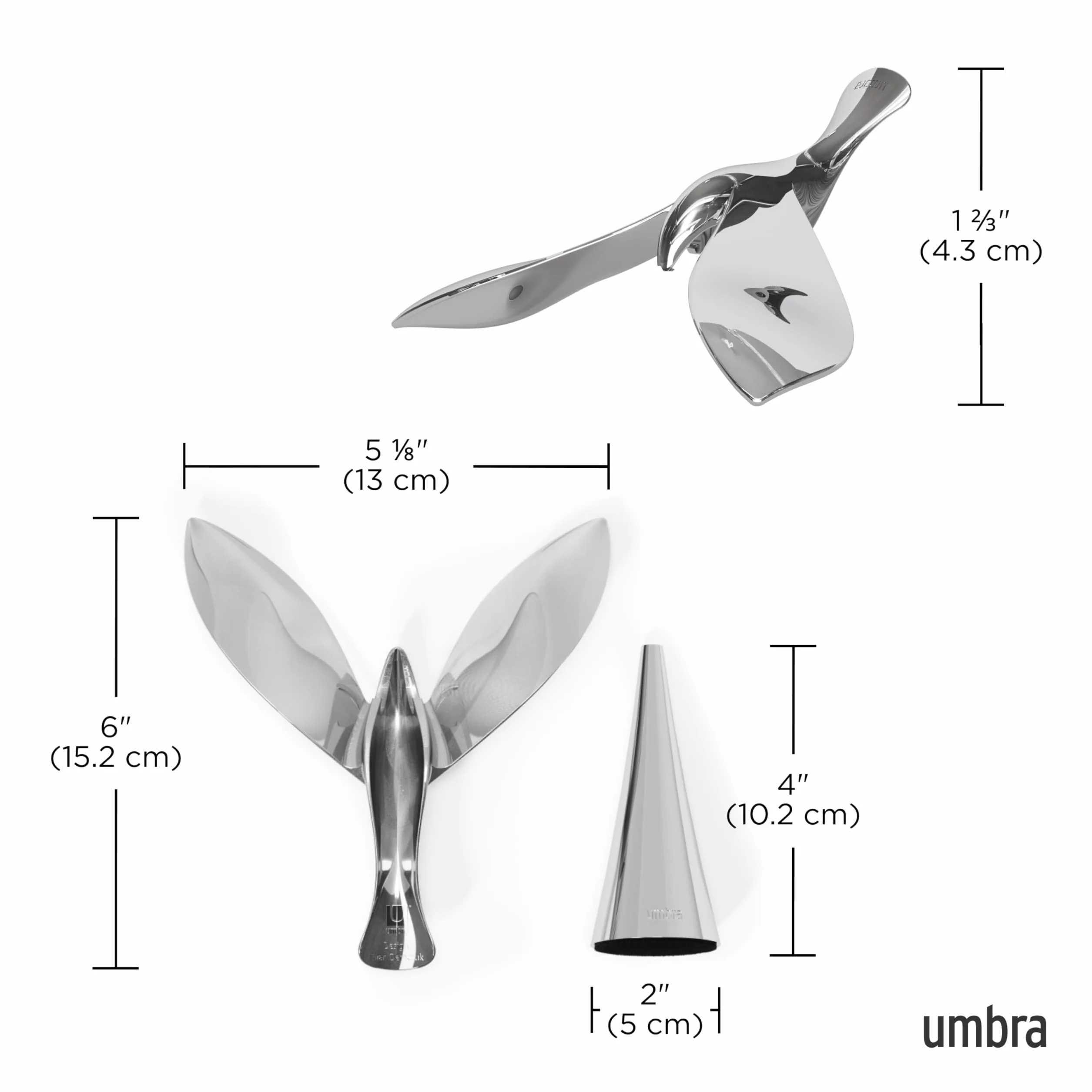 Umbra Tipsy Otwieracz do Butelek, Srebrny, 13.34 x 12.19 x 11.43 cm