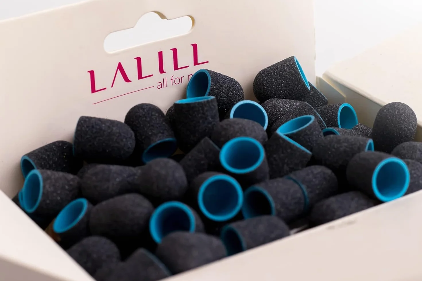 LALILL Lux nasadki szlifierskie 50 sztuk – grafitowe nasadki do frezarki do paznokci – manicure, pedicure i podologia – nasadki do pielęgnacji stóp, usuwania zrogowaciałego naskórka, modelowania