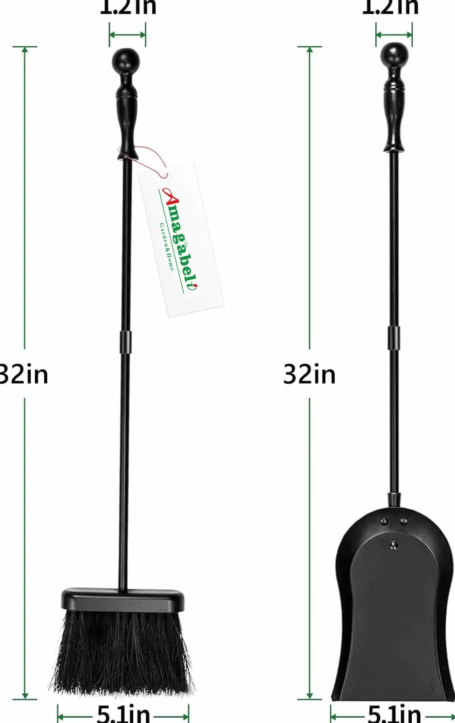 Amagabeli 66 cm Szufla do kominka do popiołu ciężka stal kominek łopatka do popiołu łopatka do ogrodu łopatka pojedynczy kominek narzędzie ognisko ognisko do użytku wewnątrz i na zewnątrz czarna łopatka do kominka na drewno