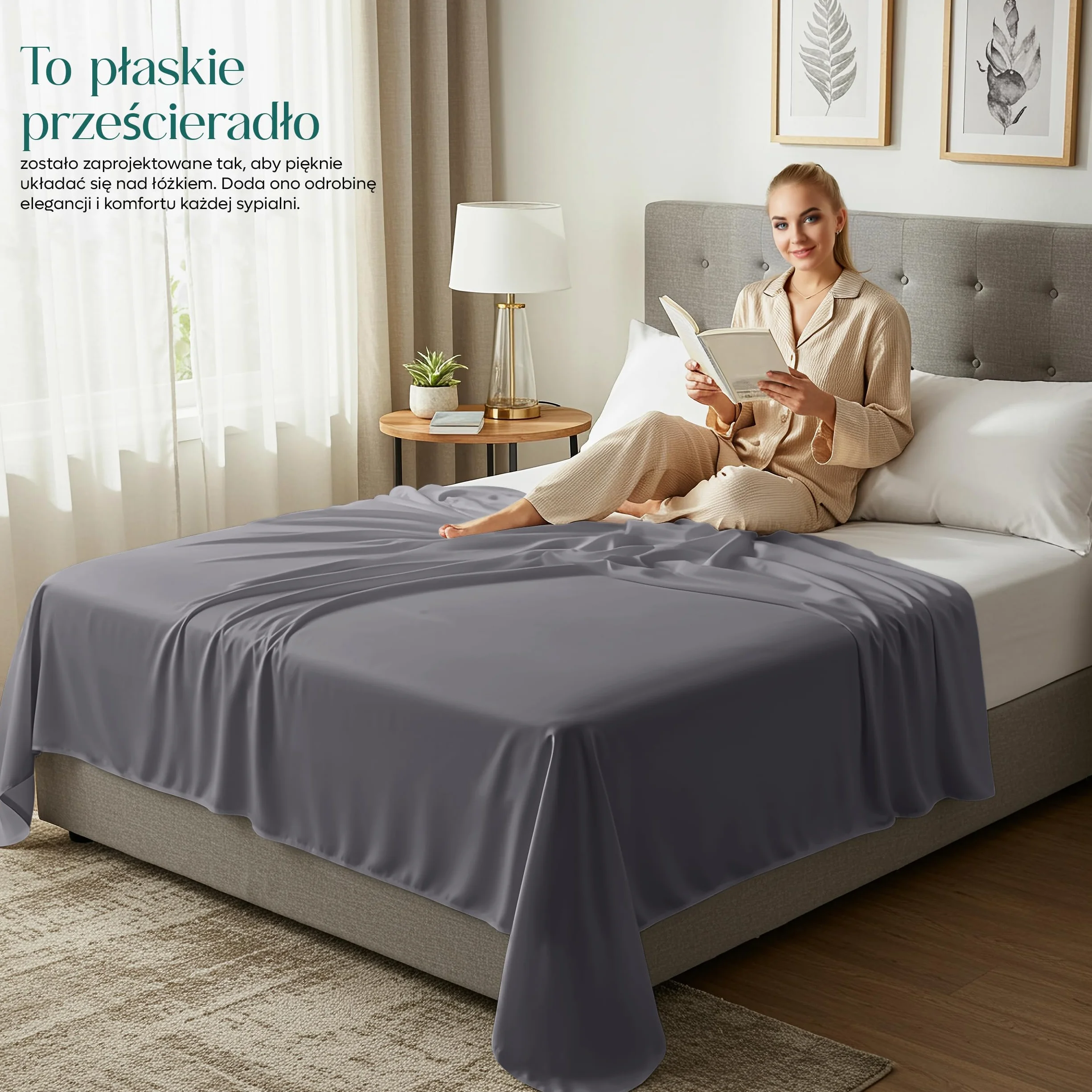 Utopia Bedding - Pojedynczy Płaski Arkusz (167 x 243 cm, Szary) - Soft Brushed Microfiber Fabric - dla rozmiaru łóżka 90 x 190 cm
