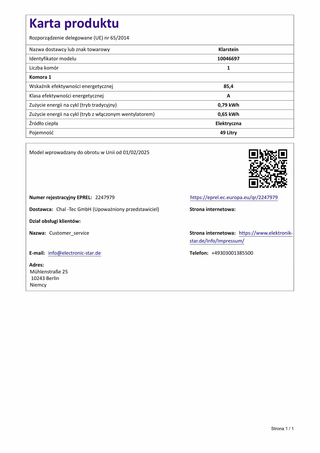 Klarstein SmartSlim piekarnik do zabudowy – 45 cm, 49 l, 9 funkcji, czyszczenie parowe, zdejmowane szklane drzwi, klasa energetyczna A, czarne szkło, cyfrowy timer, piekarnik