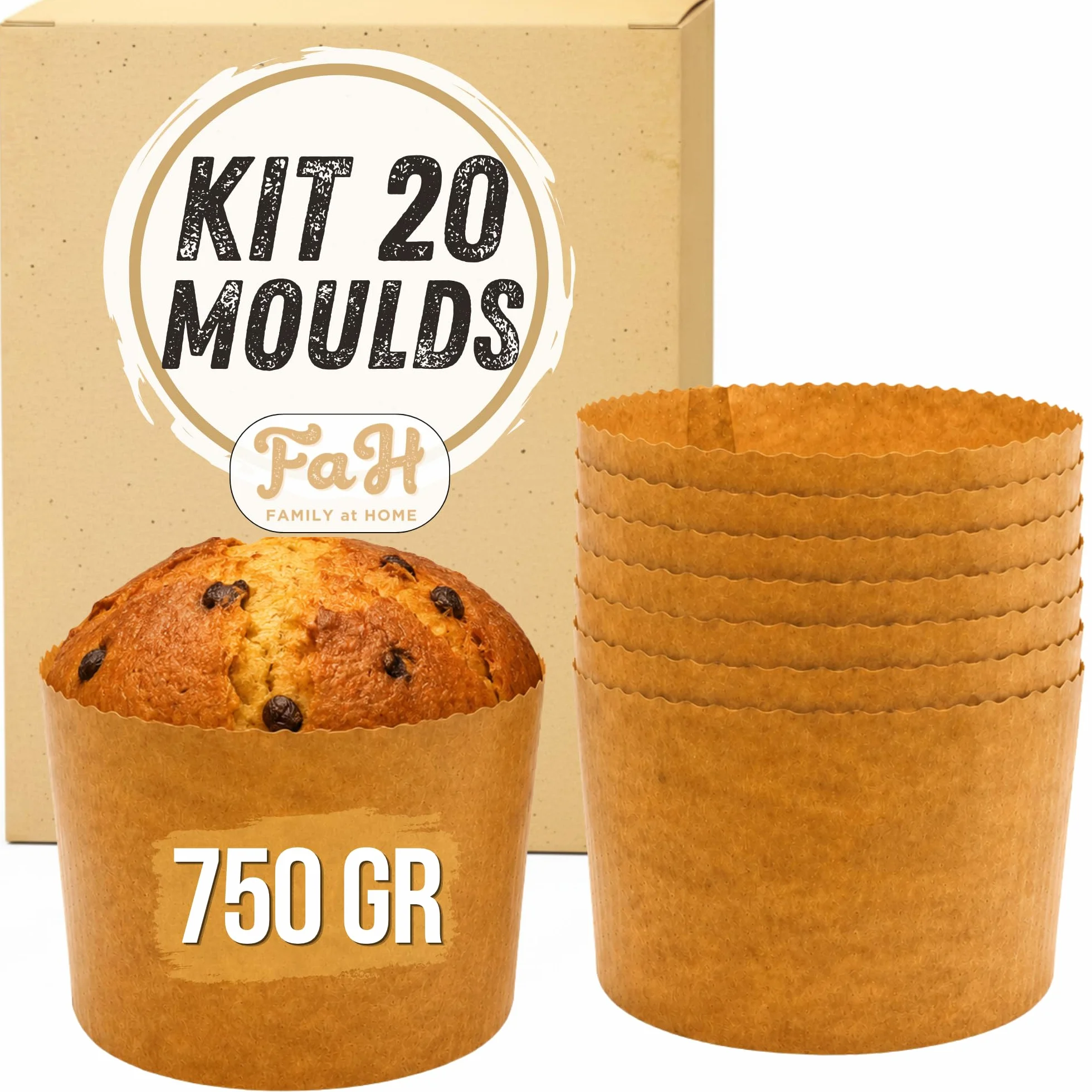 Forma do Panettone o wysokiej gęstości, 20 szt. Profesjonalne formy do pieczenia Panettone z czystego naturalnego papieru o wysokiej gęstości, formy do pieczenia Panettoni, odporne na ciepło 200°C