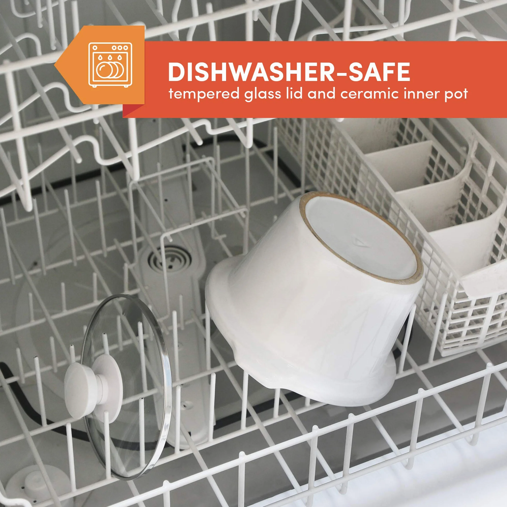 Elite Gourmet MST-250XW# elektryczny garnek ceramiczny, z regulacją temperatury, do przystawek, sosów, zup, smażeń, dań jednogarnkowych i dipów, nadaje się do mycia w zmywarce (1,7 l, biały)