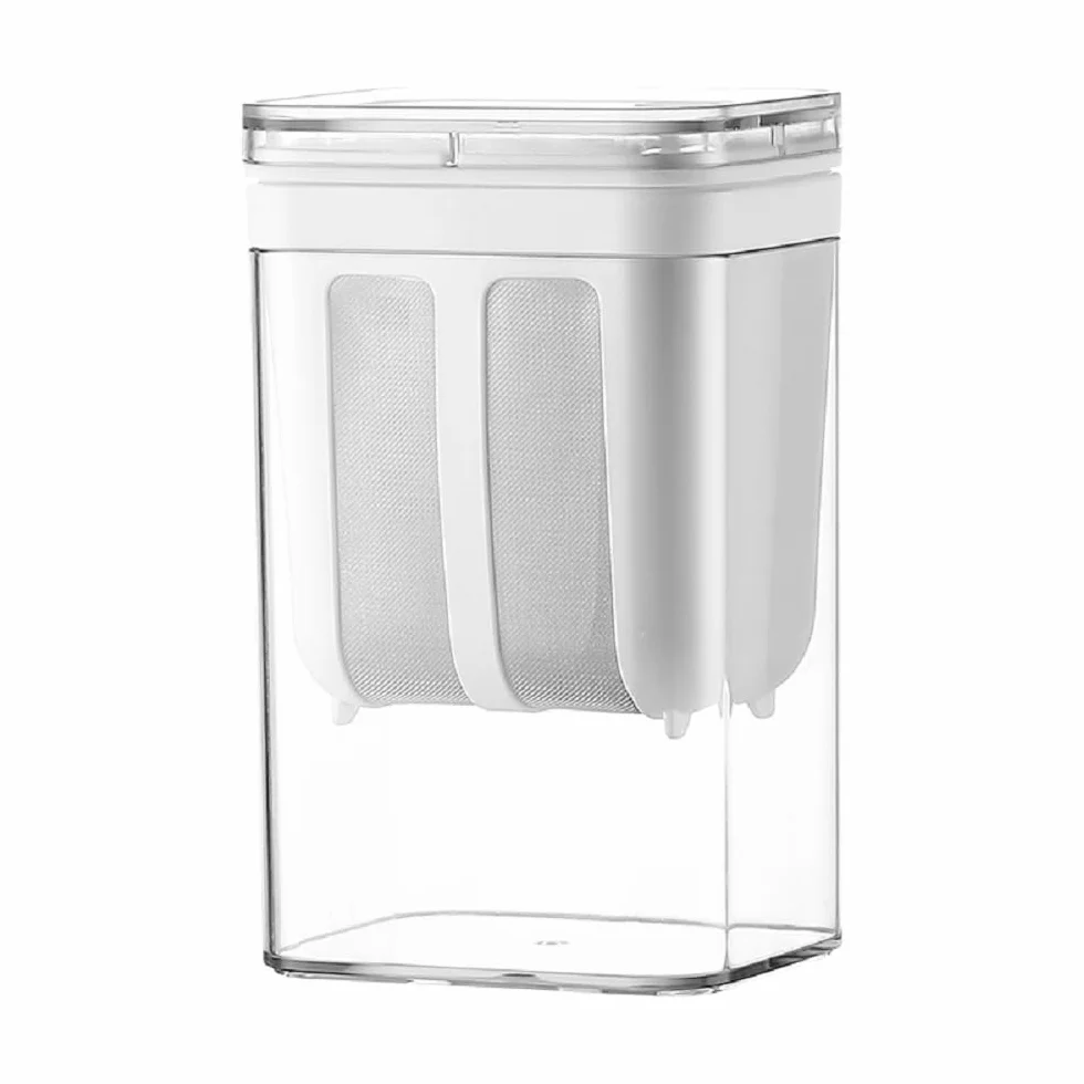 Sitko do jogurtu o drobnych oczkach, sitko do jogurtu z pokrywką, 1100 ml, do jogurtu, wielokrotnego użytku, filtr do robienia jogurtu greckiego, mleka sojowego (biały)