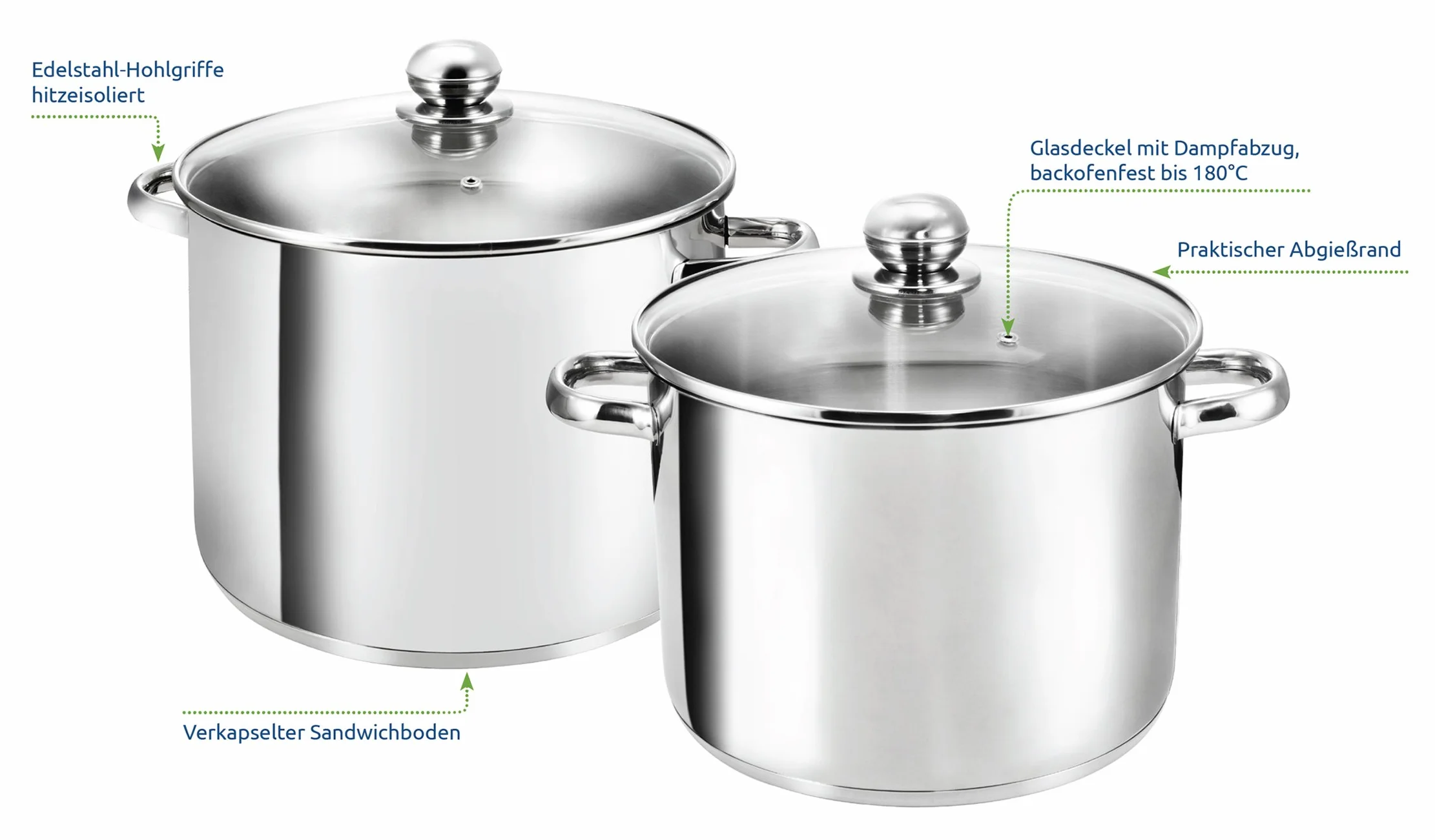 Kopf 122456 Grandis duży garnek do gotowania, Ø 26 cm, wysokość 19 cm, 10 l, stal nierdzewna