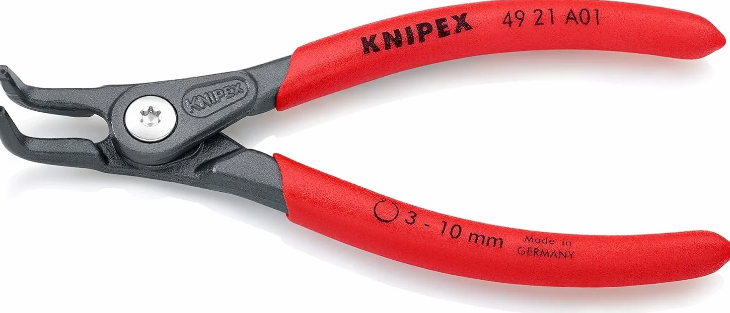 KNIPEX Precyzyjne szczypce do pierścieni osadczych do montażu pierścieni zewnętrznych na wałach fosforanowana, szara pokryte, 49 21 A01
