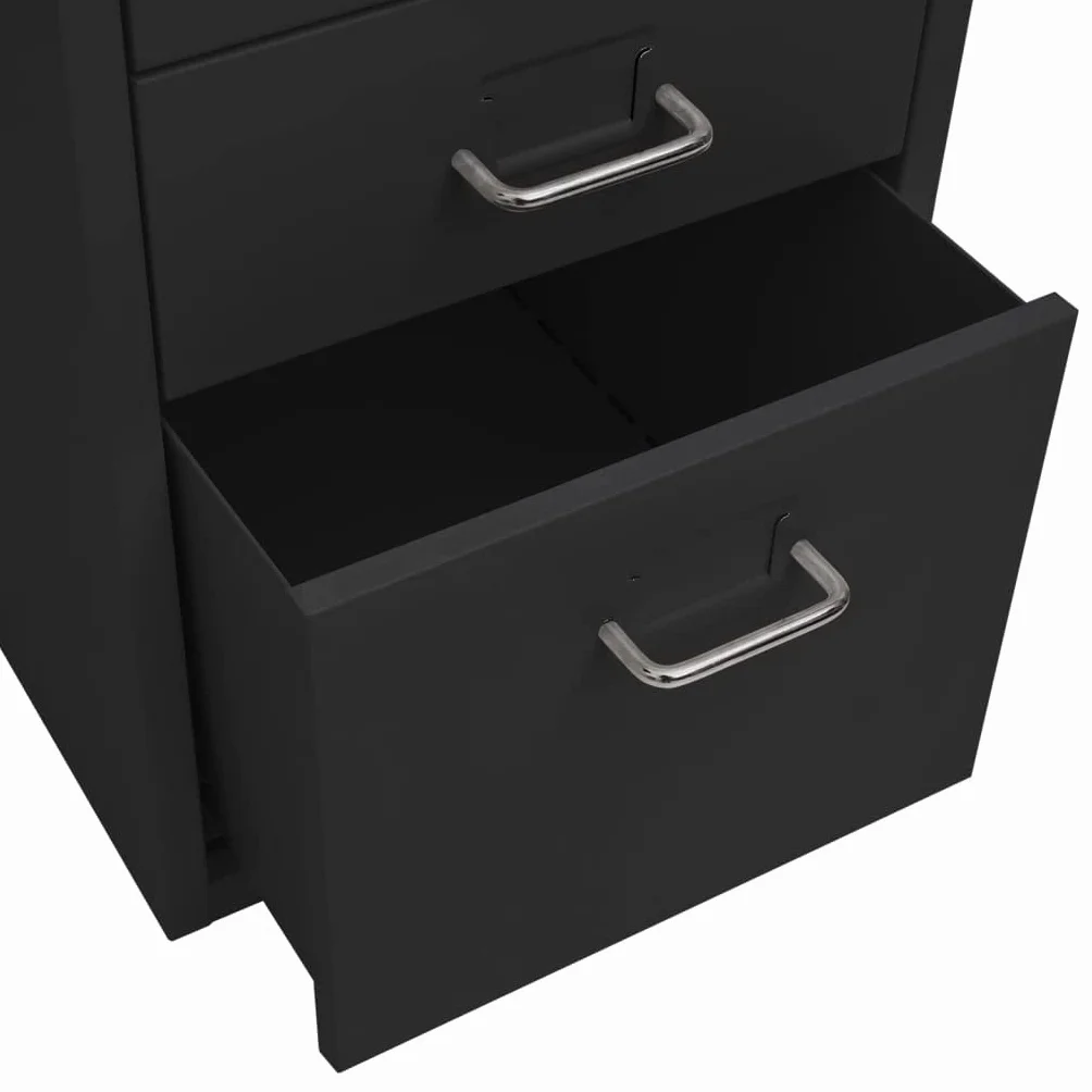 vidaXL Mobilna szafka kartotekowa, czarna, 28x41x69 cm, metalowa, szafka, szafka na dokumenty, szafka kartotekowa, szafki, szafki na dokumenty