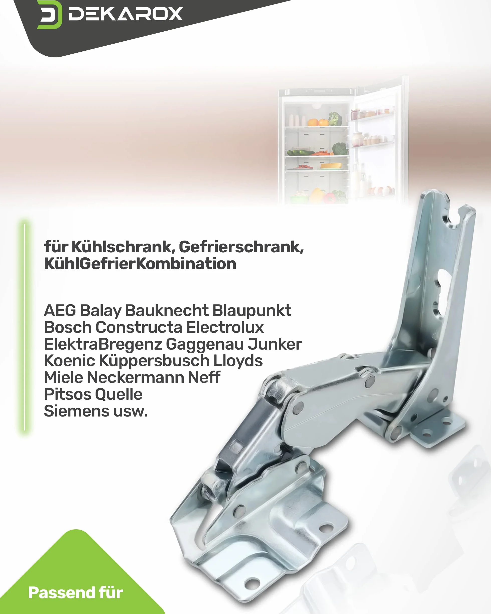 Zestaw zawiasów drzwiowych do Bosch Siemens 481147 00481147 do Electrolux AEG 4071314258 do Küppersbusch 430332 do Miele 5546050 do lodówki zamrażarki