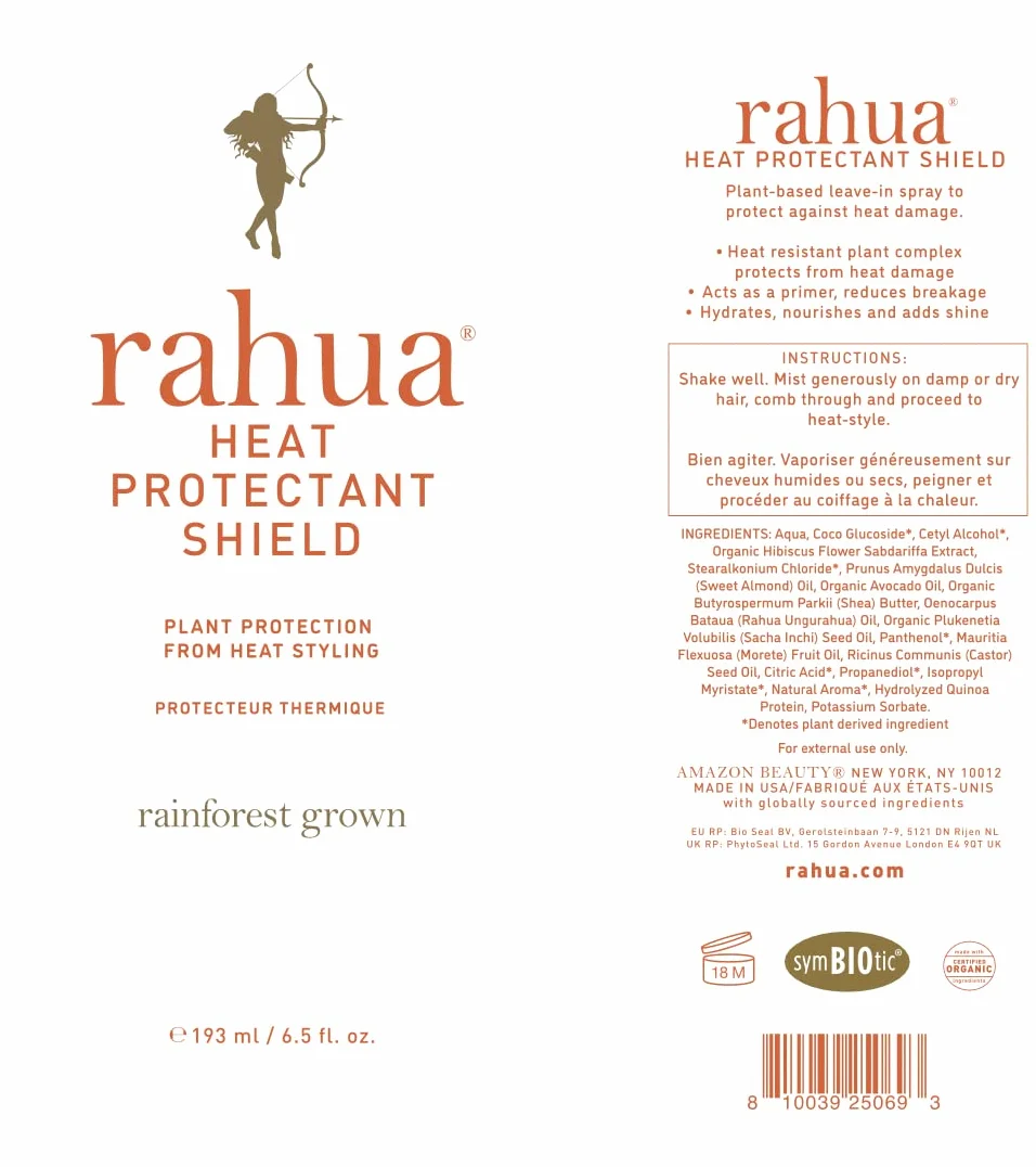 Rahua Heat Protectant Shield 193 ml/6.5 FlOz, formułowane wielokrotne rozpylanie chroniące przed wysoką temperaturą, lekki spray ochronny wzbogacony witaminą E Aloe Vera keratyny