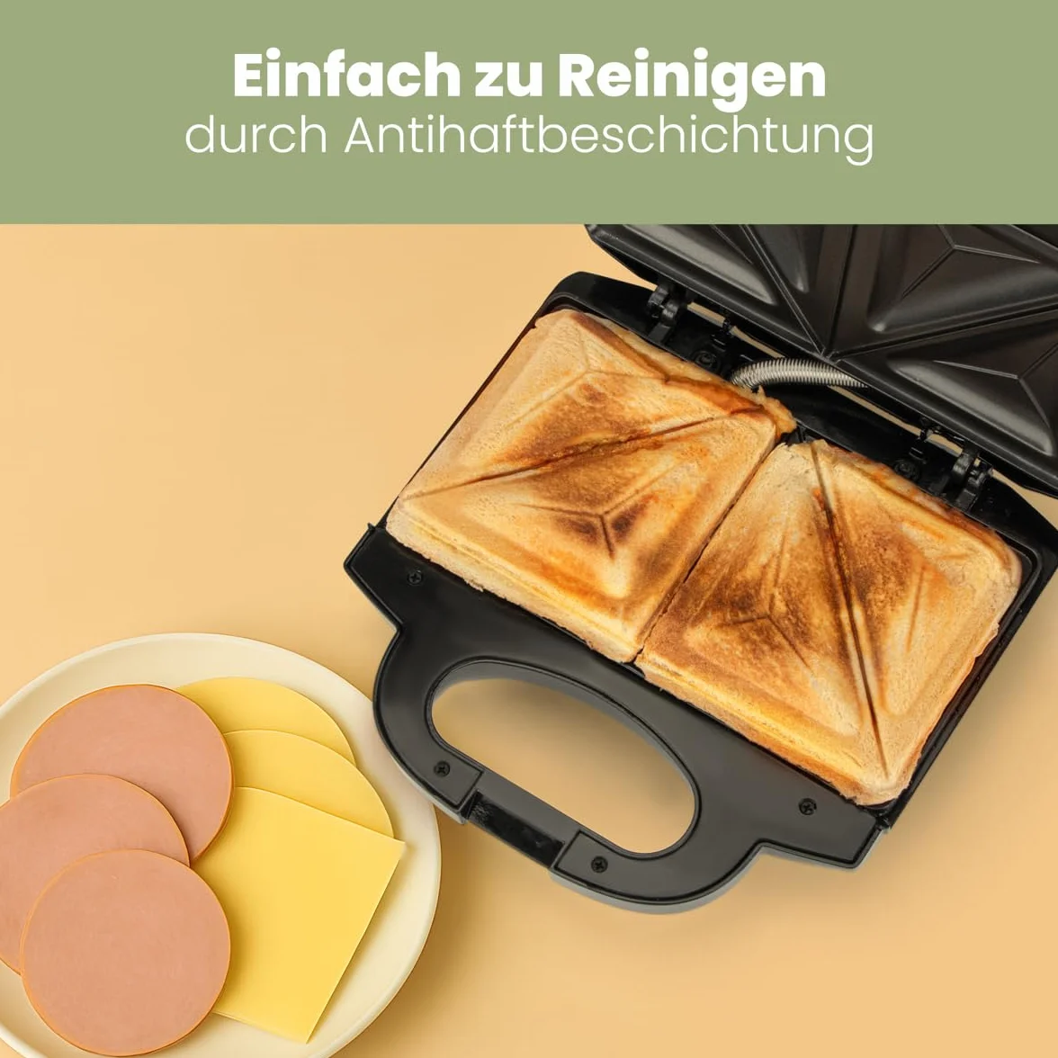 Clatronic ST 3778 Sandwich Maker 750 W Black, Stainless Steel