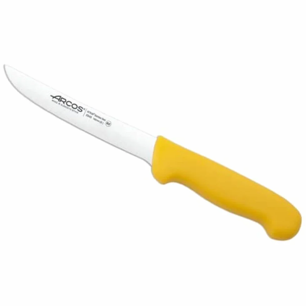 Arcos 294500 seria 2900-boning nóż nóż nitrm 160 mm (6,30 cala) - uchwyt polipropylenowy żółty kolor, stal nierdzewna 18/8