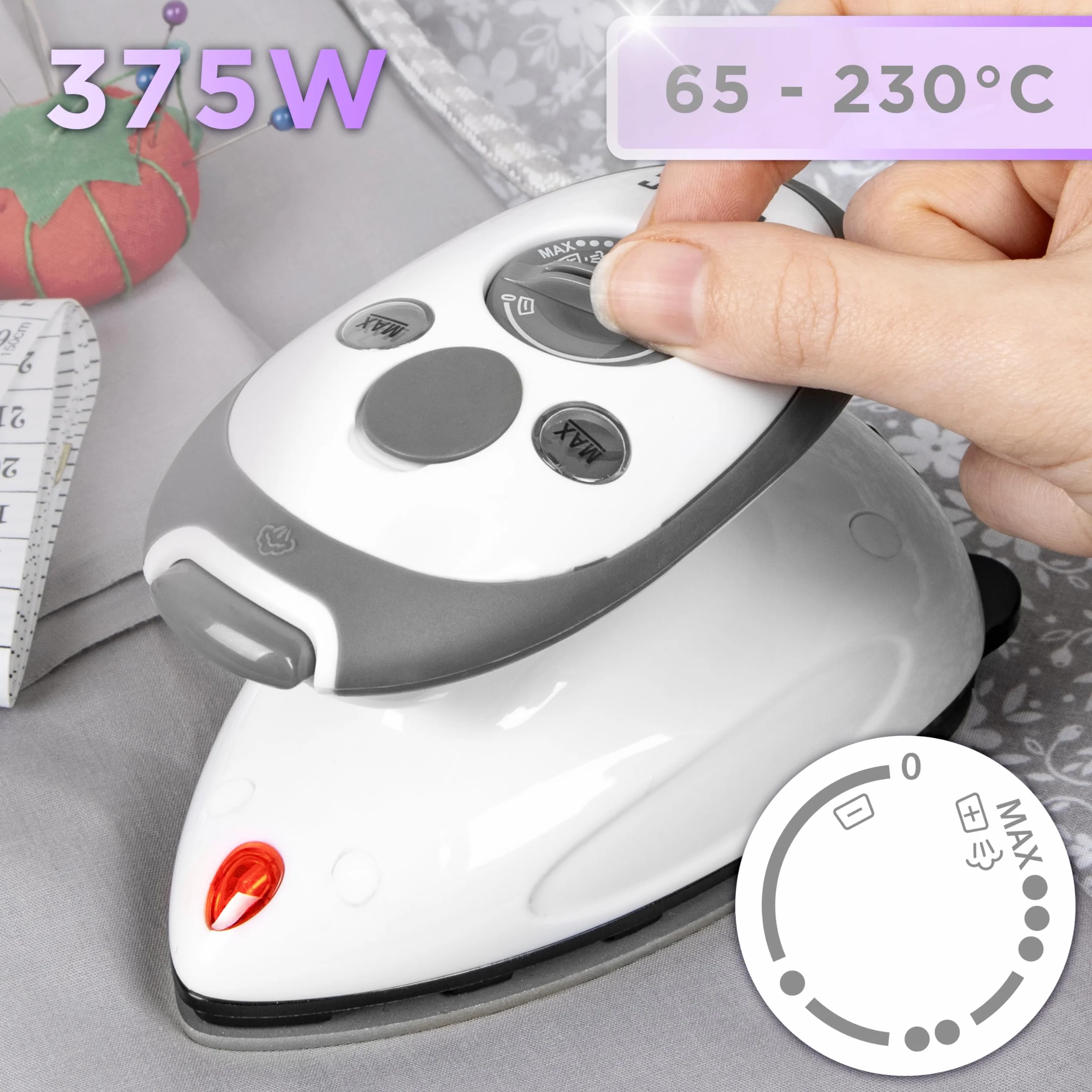 Duronic SI2 Podróżne żelazko parowe 375W 762 g Nieprzywierająca podeszwa 50 ml