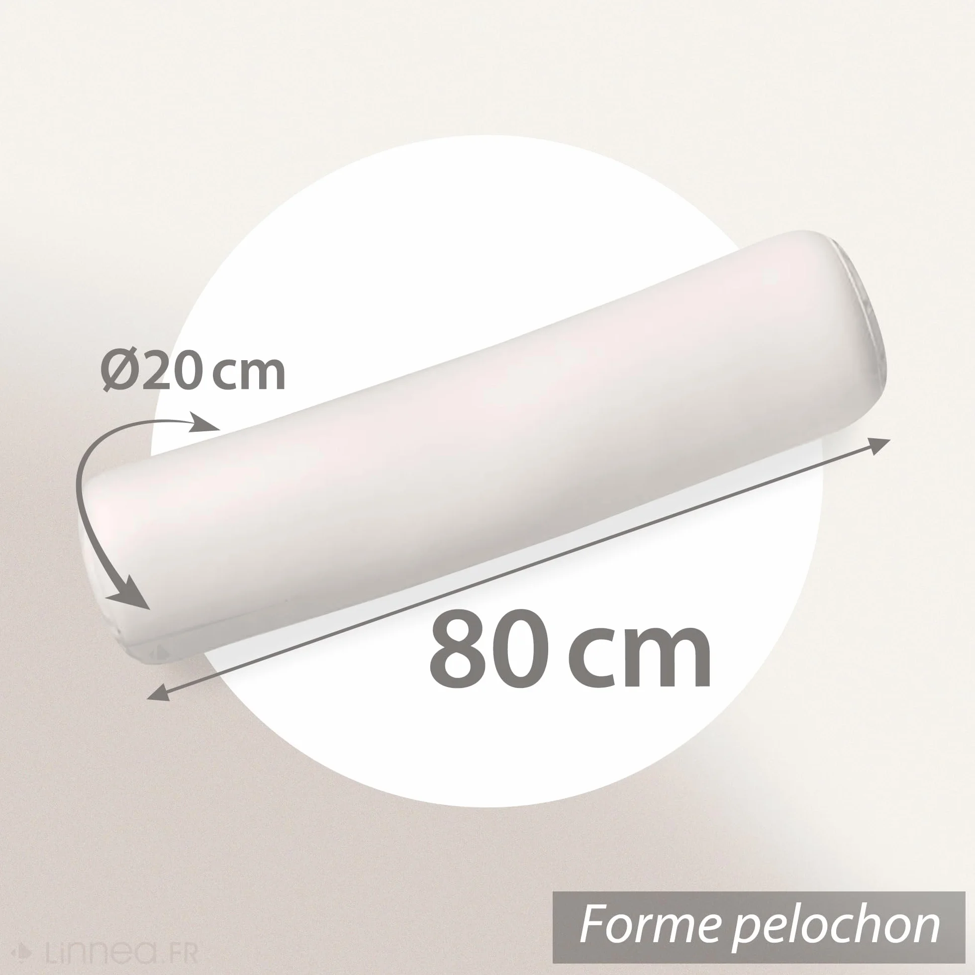 Wałek pod kark 80 cm Grizz 'lit Flotex – włókno kanalikowe poliester