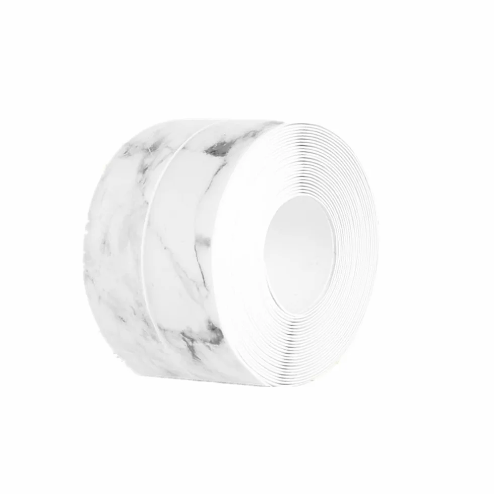 Miękka listwa przypodłogowa 5 m, samoprzylepna, marmur PCW, biała, samoprzylepna, elastyczna listwa zginająca, taśma uszczelniająca do fug, 38 mm, miękka listwa przypodłogowa, do kuchni,