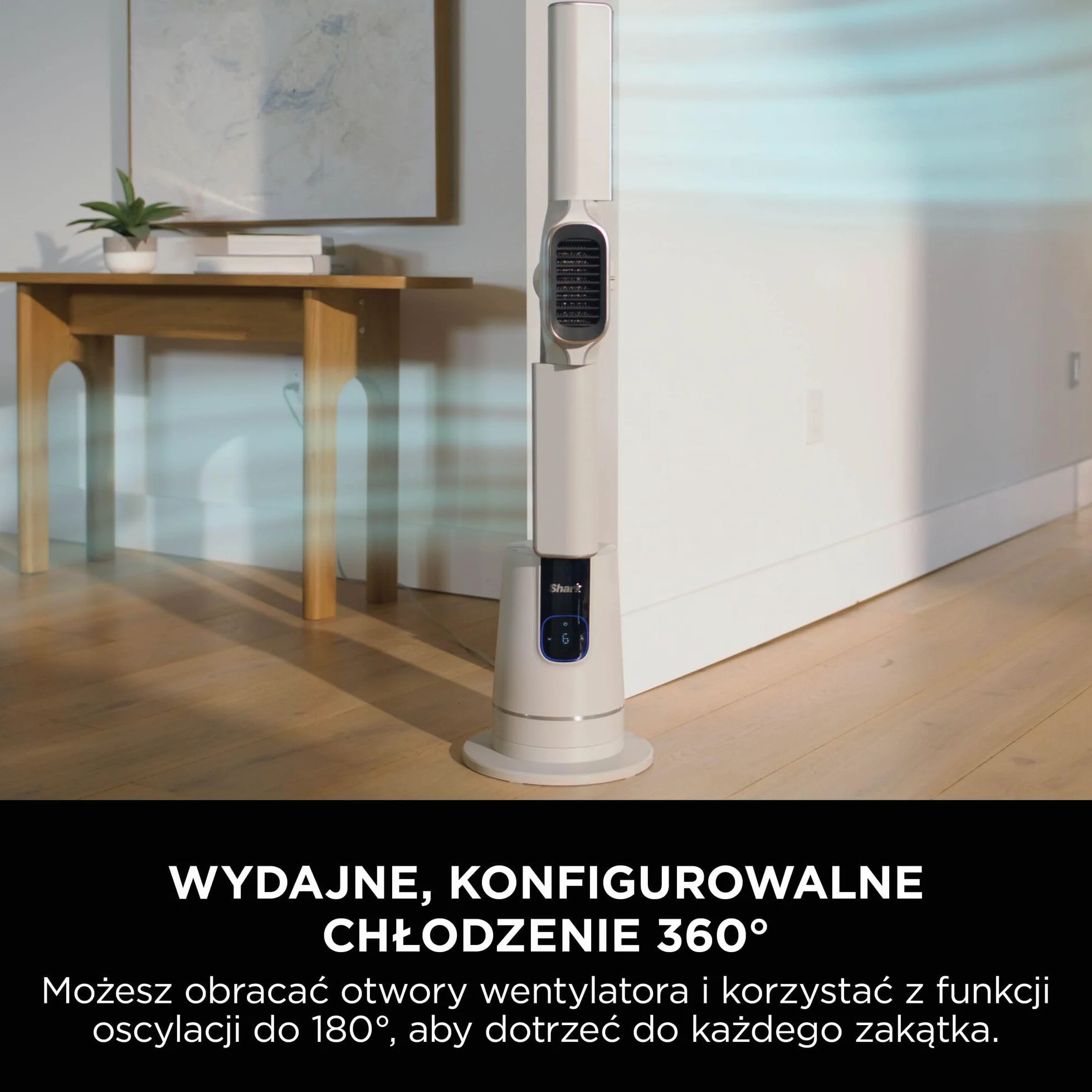 Shark TurboBlade Cool + termowentylator, podwójny wentylator i nagrzewnica, z pilotem zdalnego sterowania, perłowy, TH200EUWH